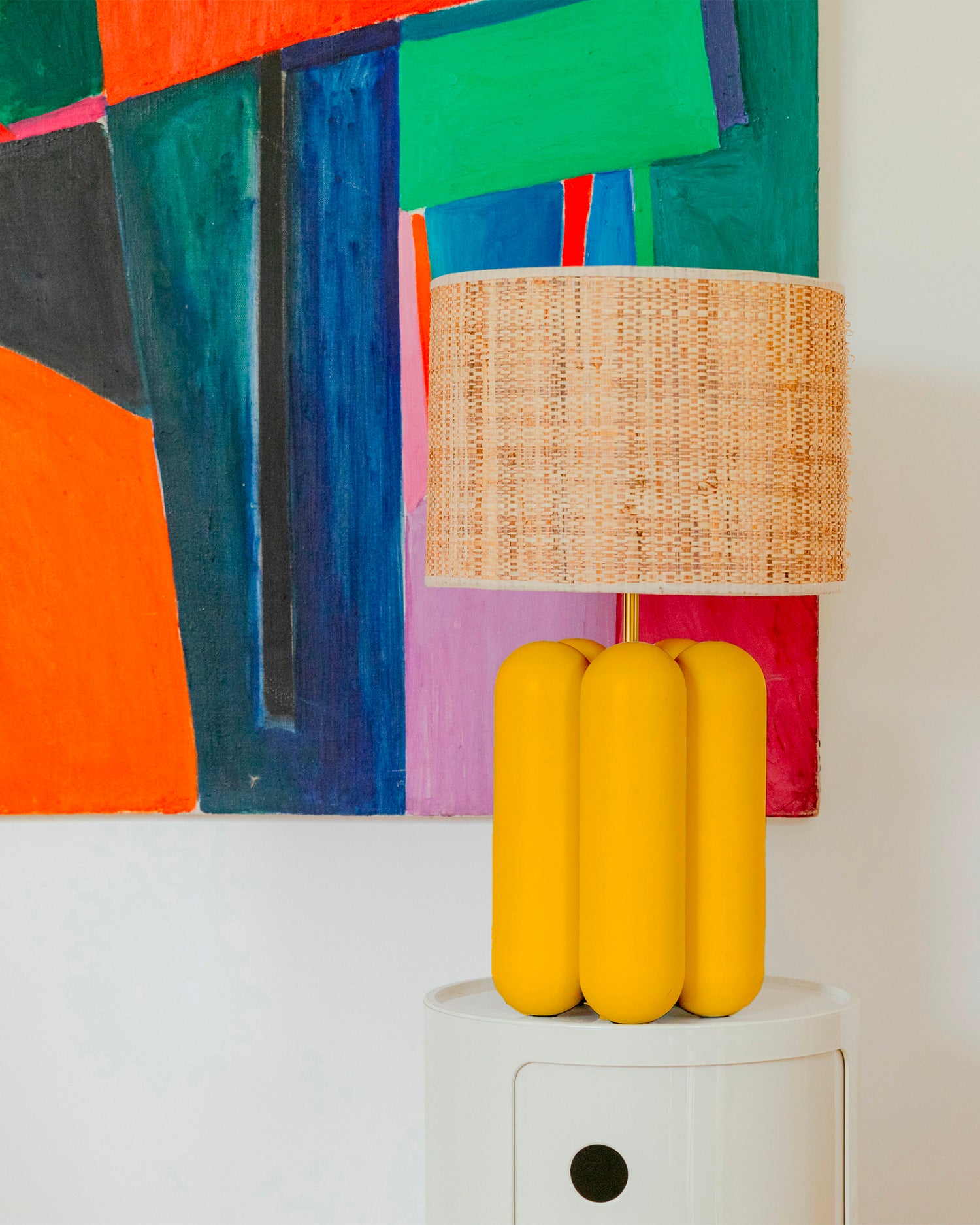 Lampada in legno con paralume Charlotte