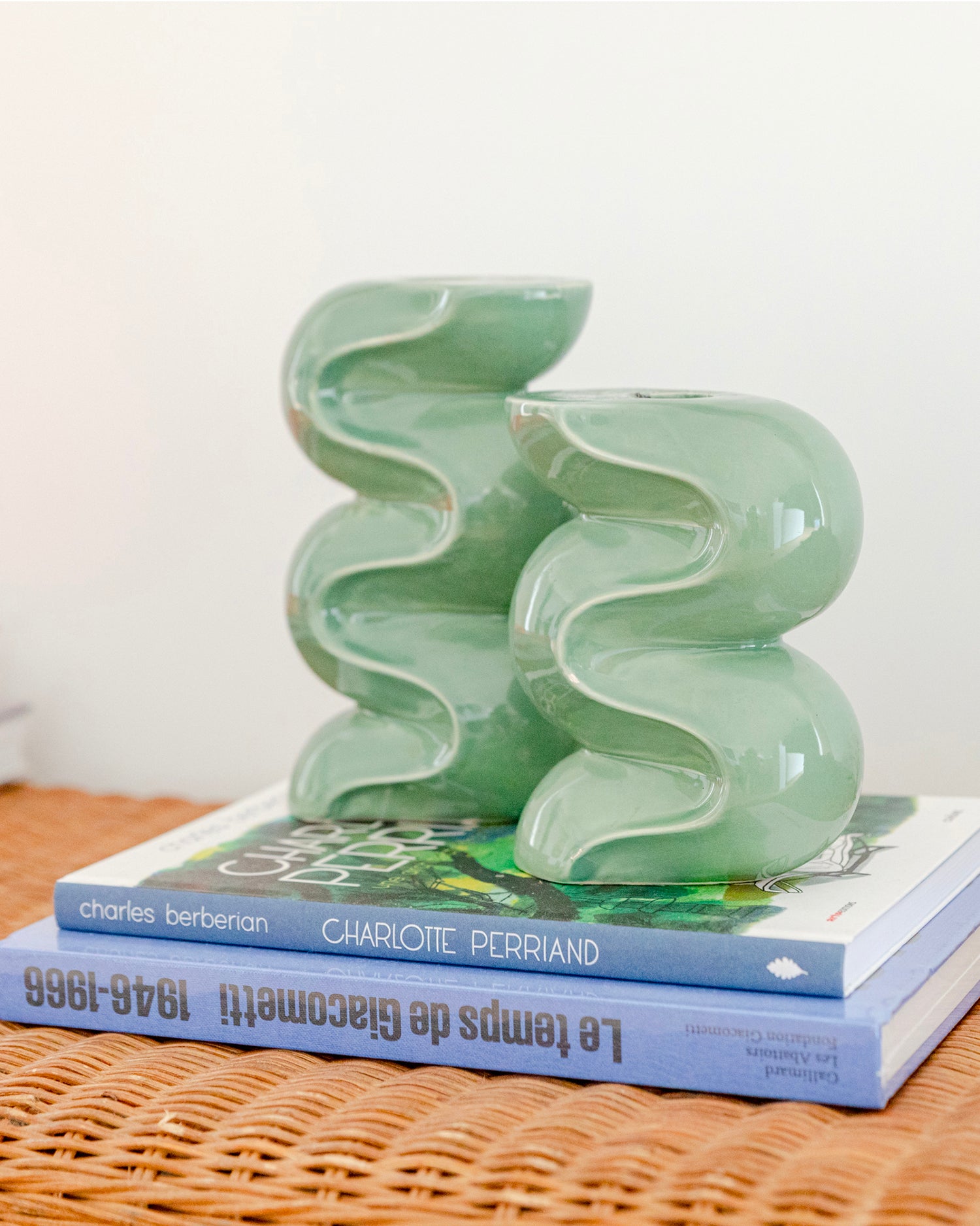 Set 2 portacandele in ceramica Ganache