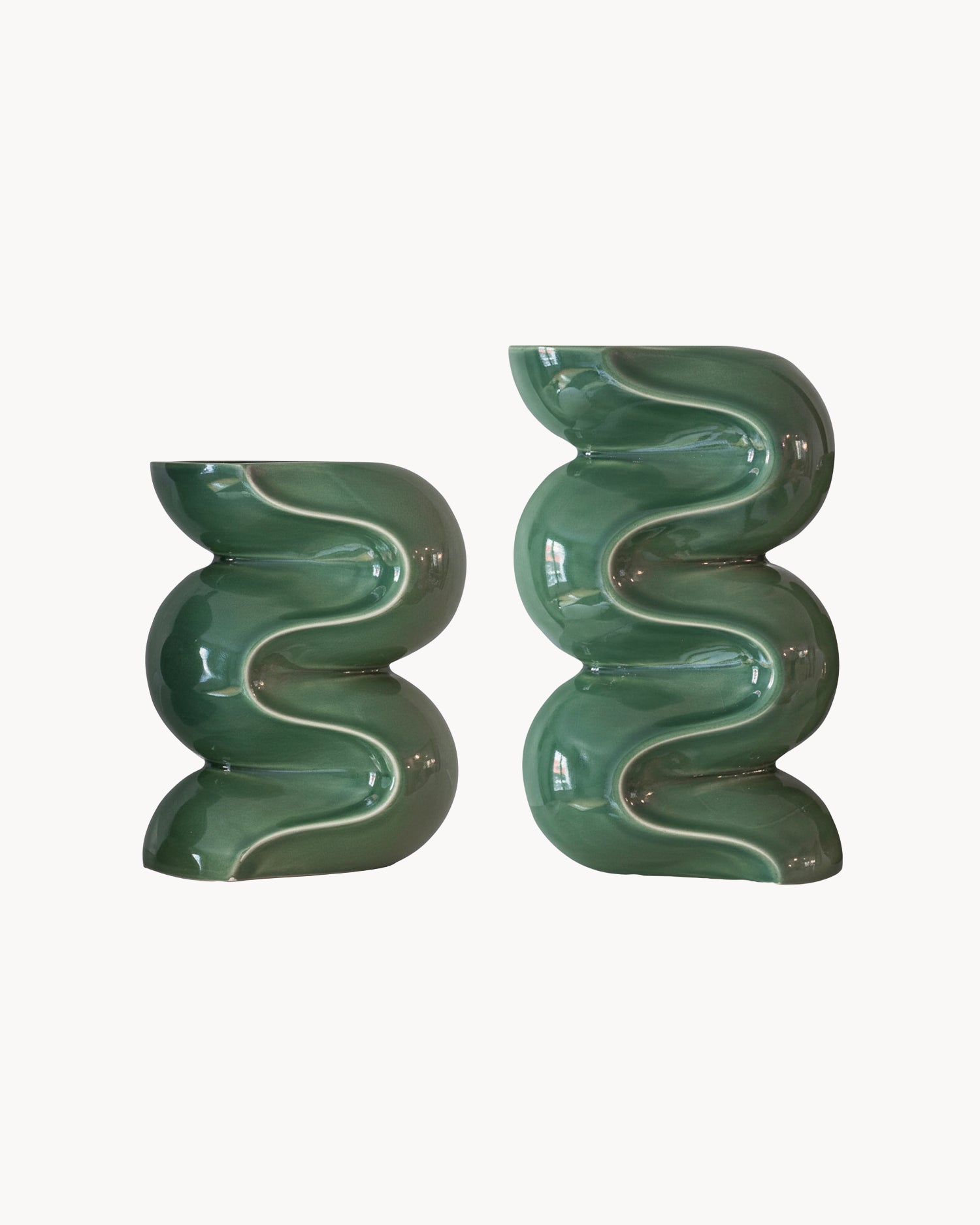 Set 2 portacandele in ceramica Ganache