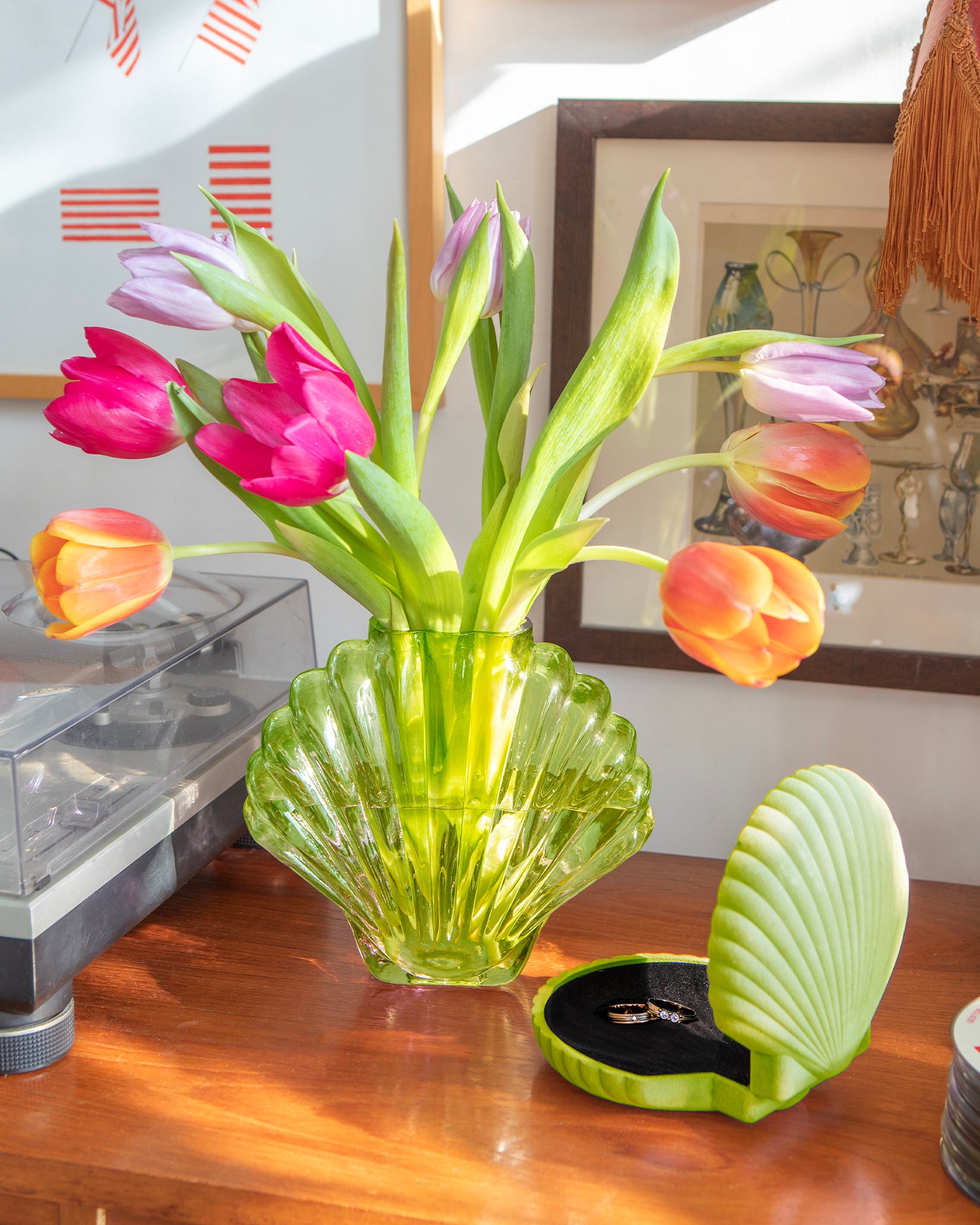 Vaso in vetro fatto a mano Seashell