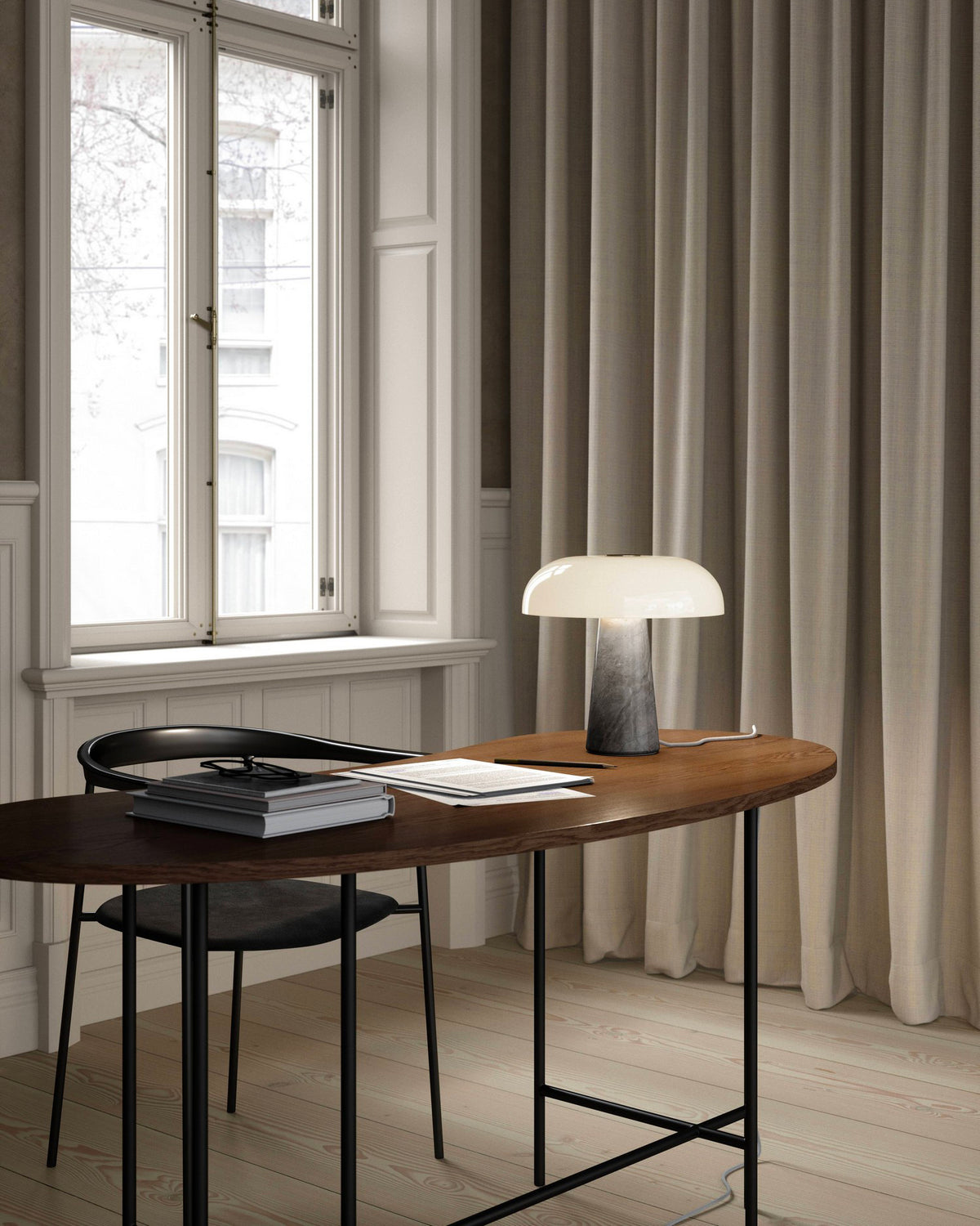 Lampada da tavolo in marmo e vetro Glossy