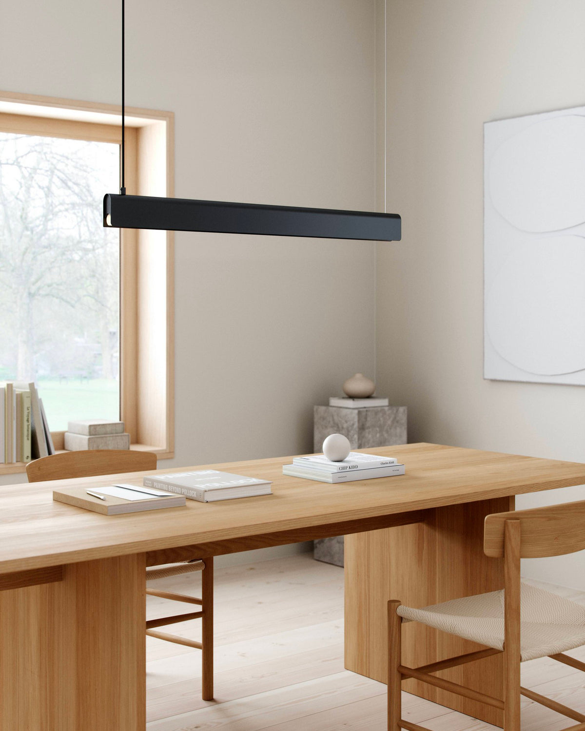 Lampada a sospensione lineare in metallo Beau 100