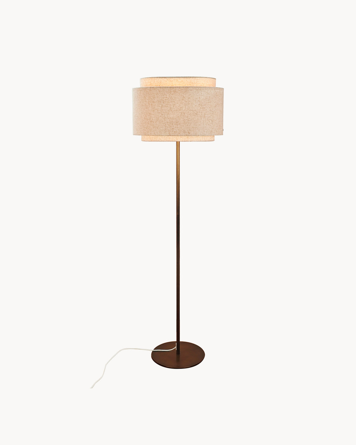 Lampada da terra in lino e ottone Takai