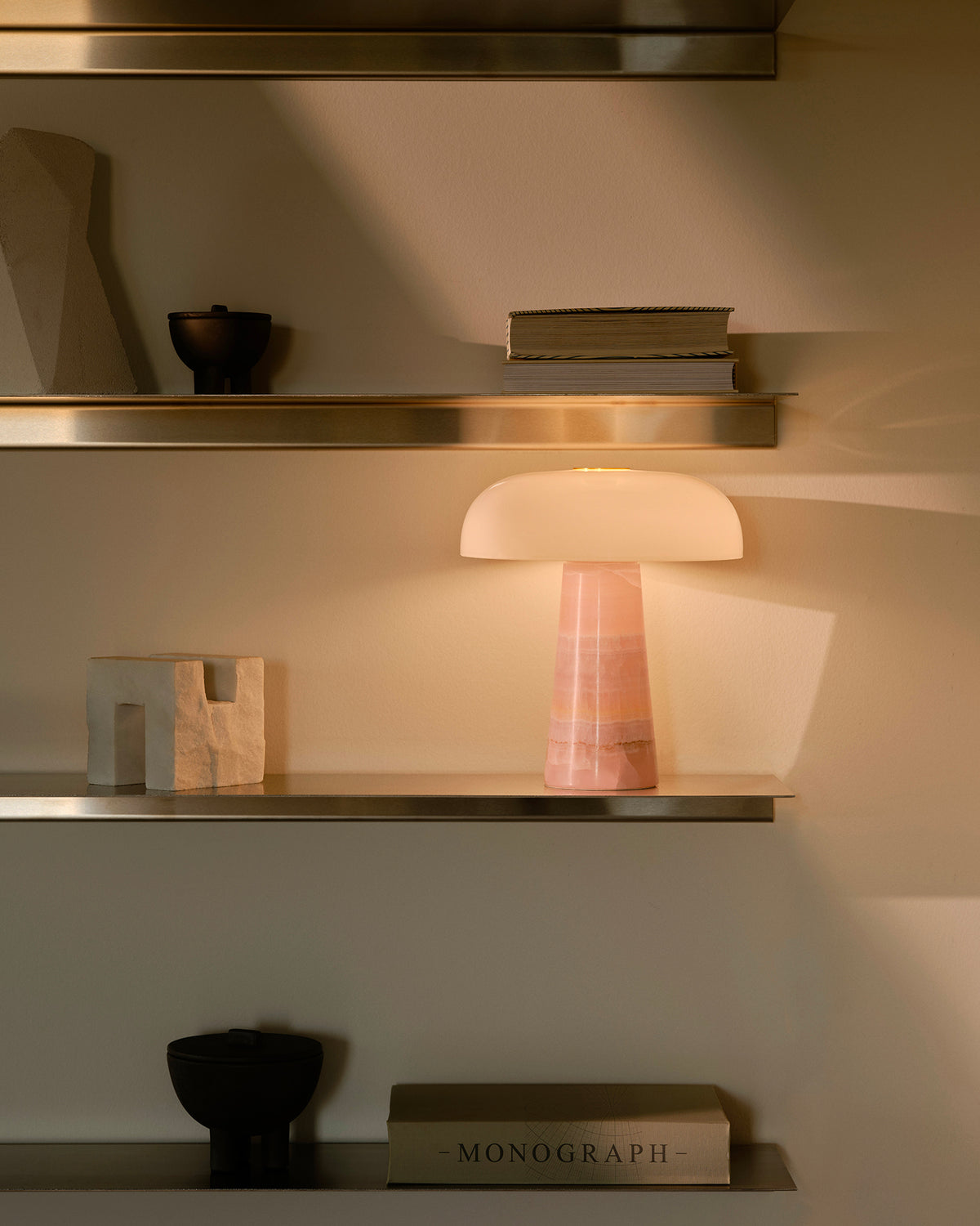 Lampada da tavolo in marmo e vetro Glossy Mini