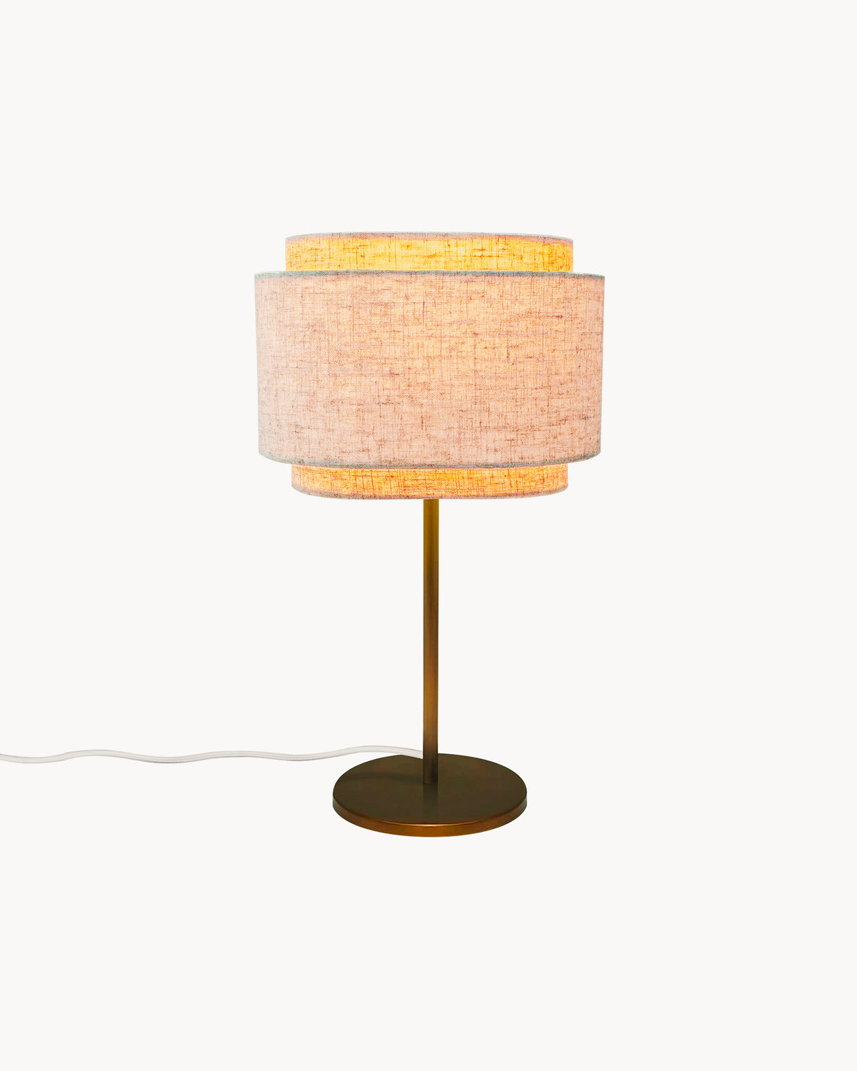 Lampada da tavolo in lino e ottone Takai