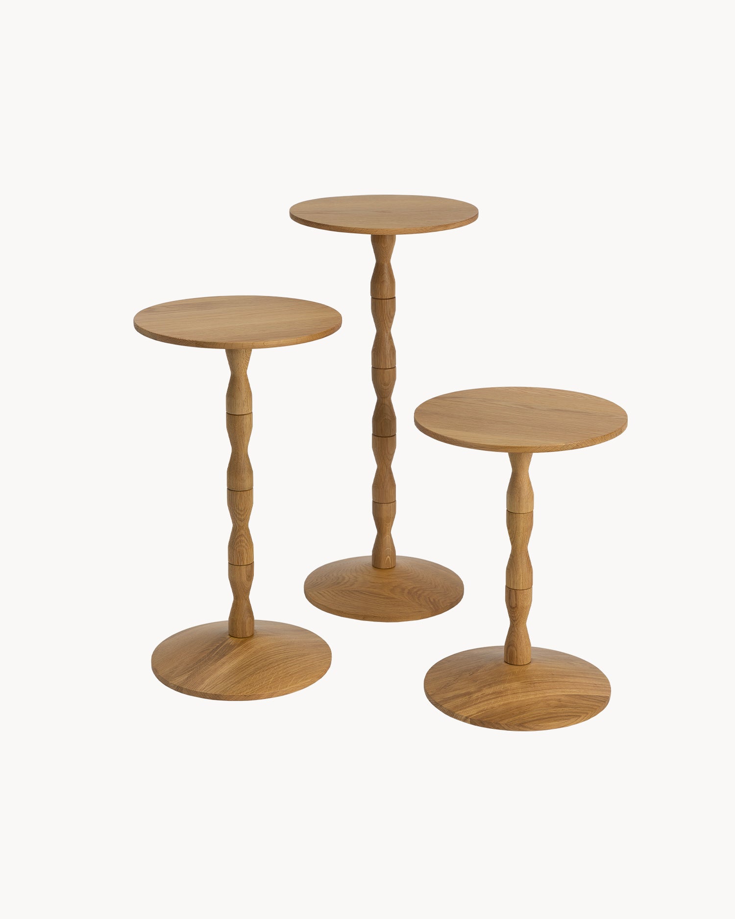 Tavolino in legno di rovere Pedestal, naturale