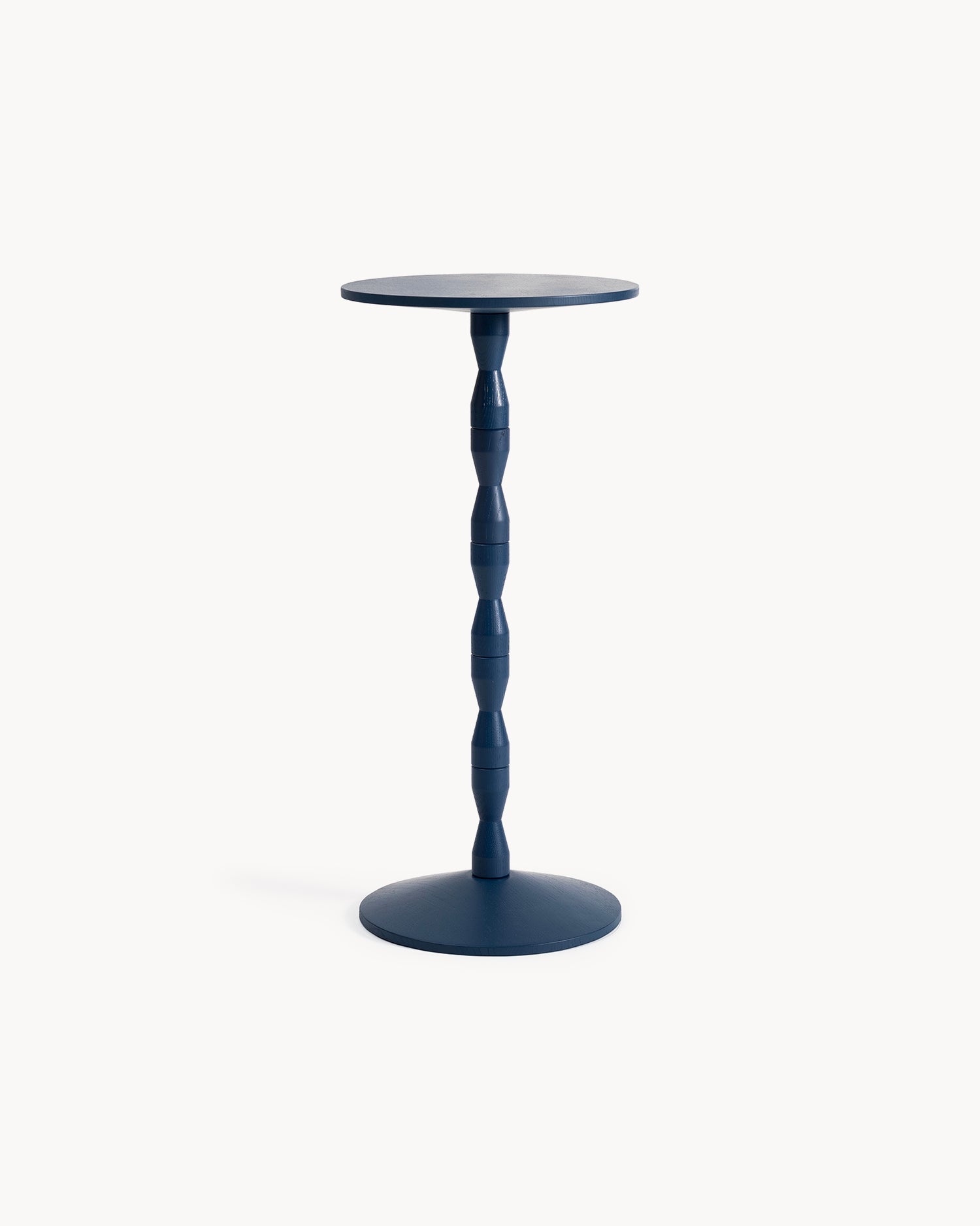 Tavolino in legno di rovere Pedestal, blu
