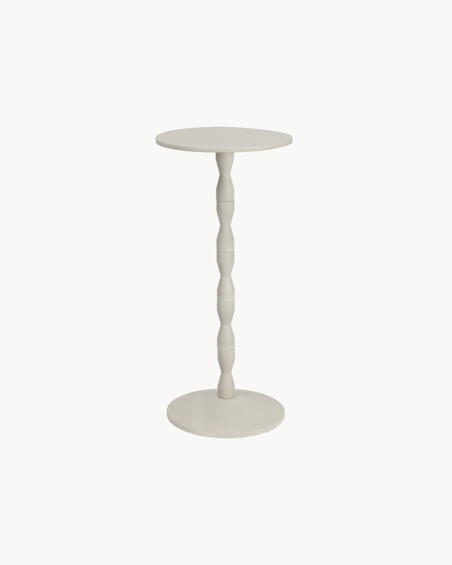 Tavolino in legno di rovere Pedestal, bianco