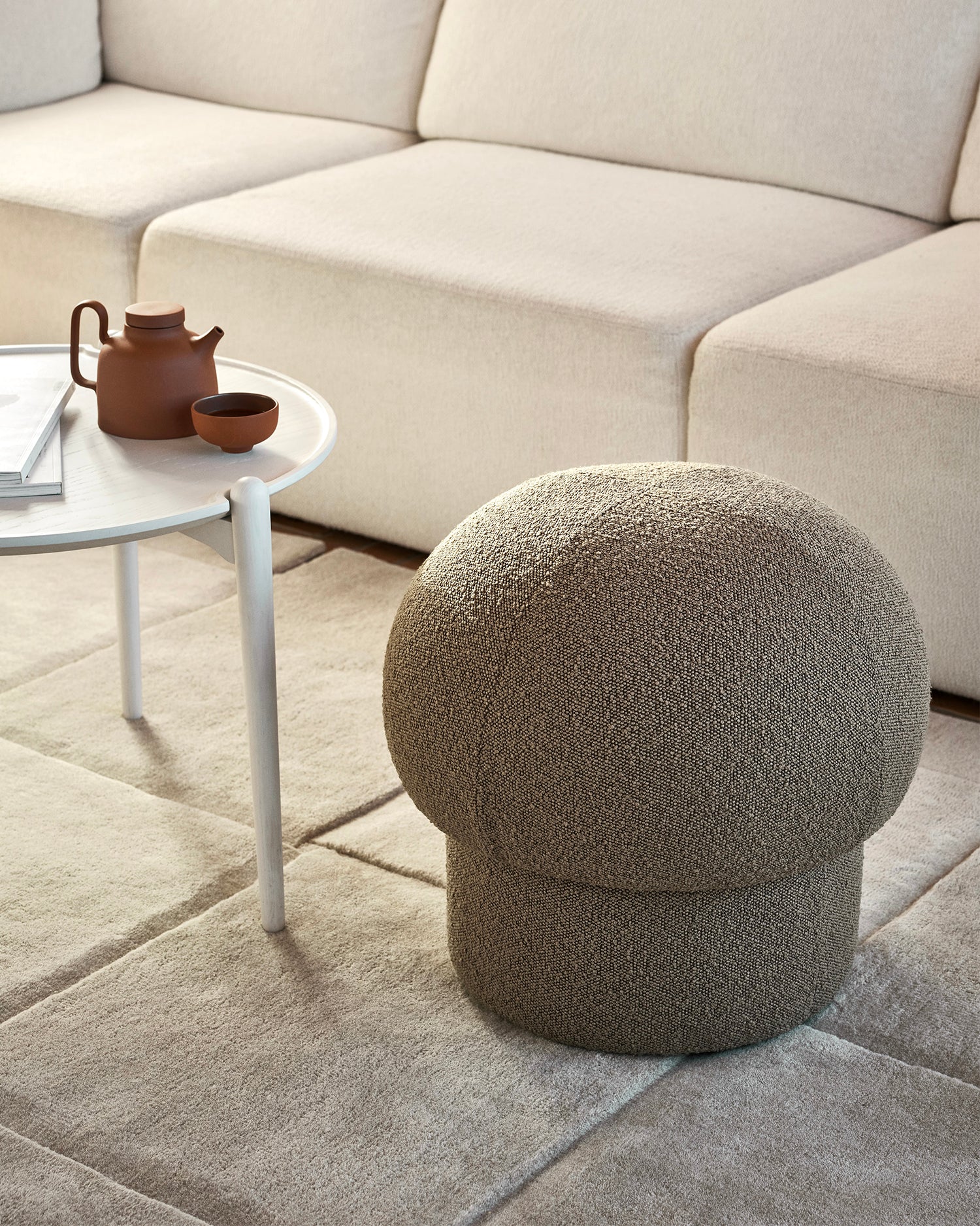 Pouf imbottito Uno, marrone