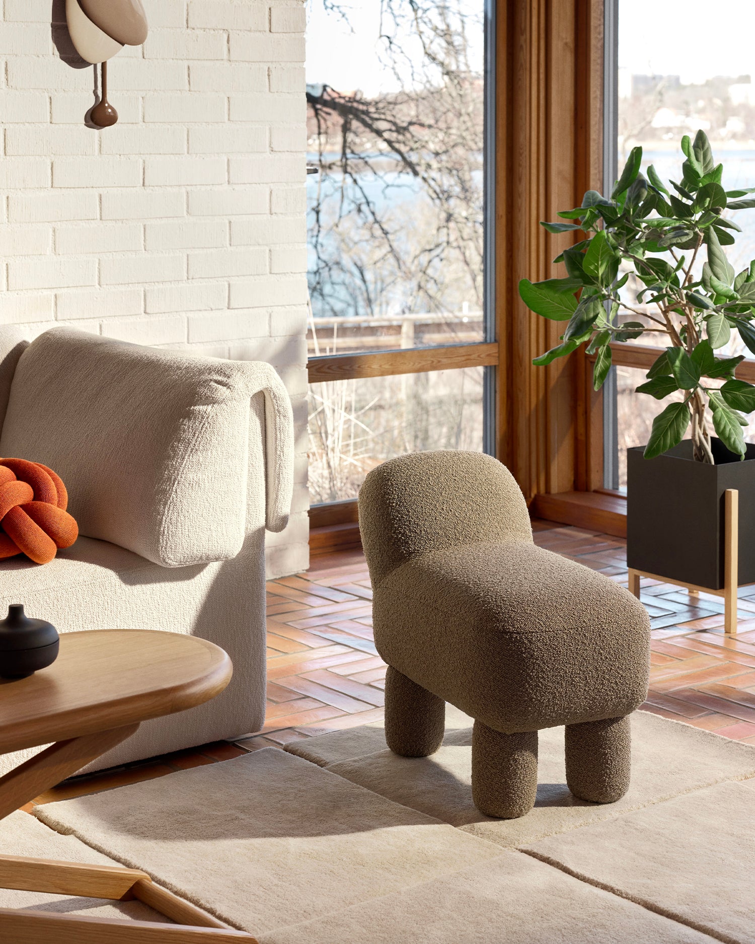 Pouf in tessuto Lulu