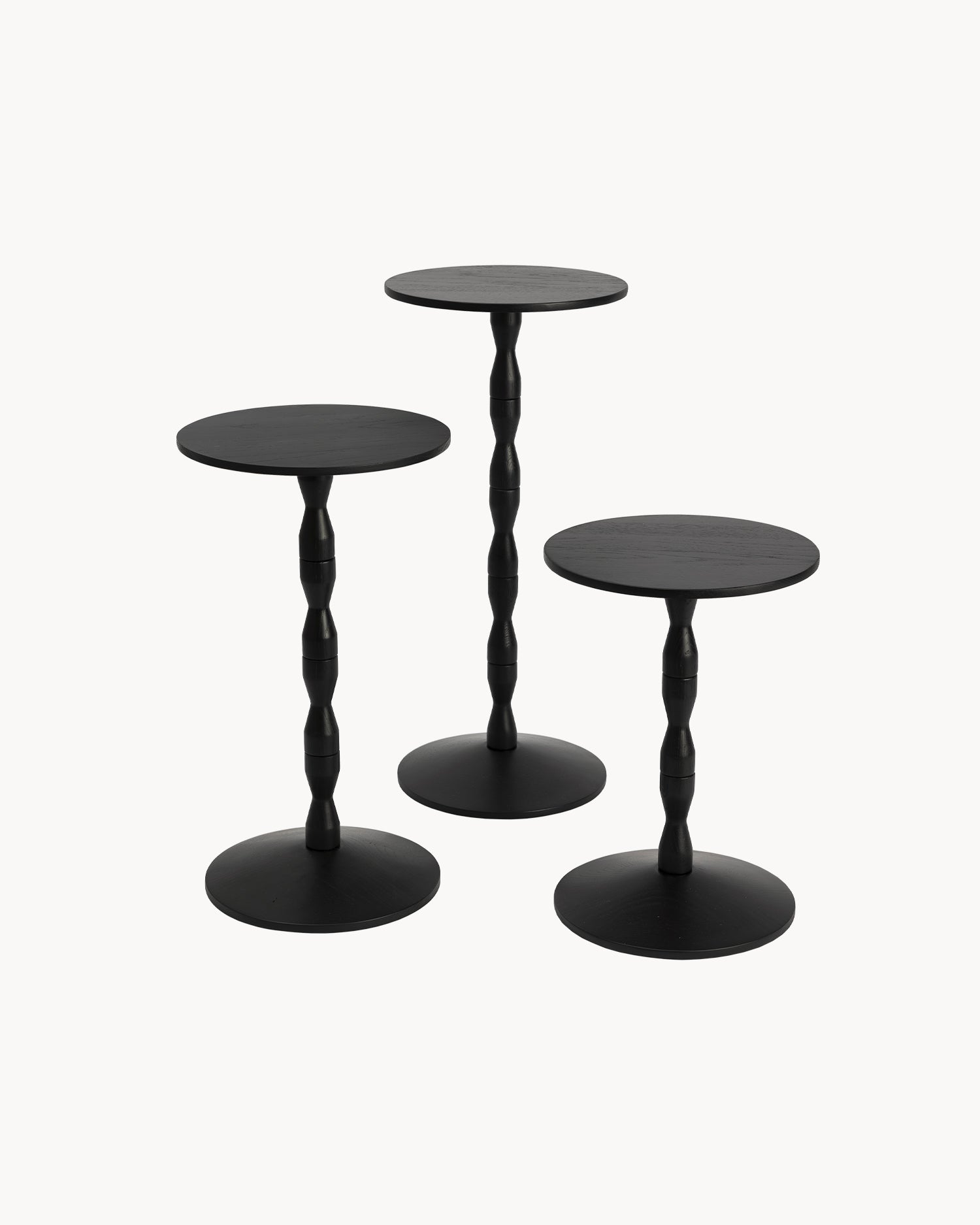 Tavolino in legno di rovere Pedestal, nero