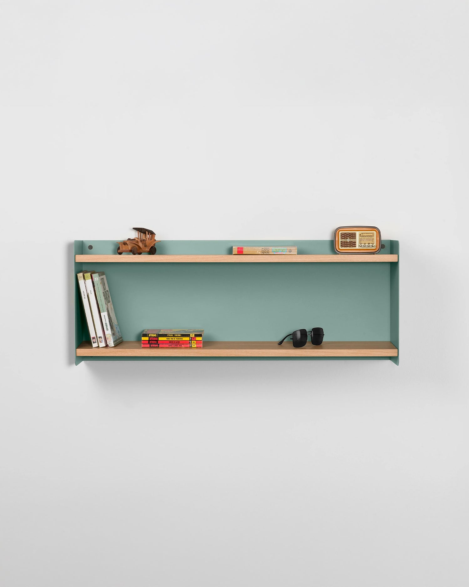 Scaffale da parete in metallo e rovere Giuly