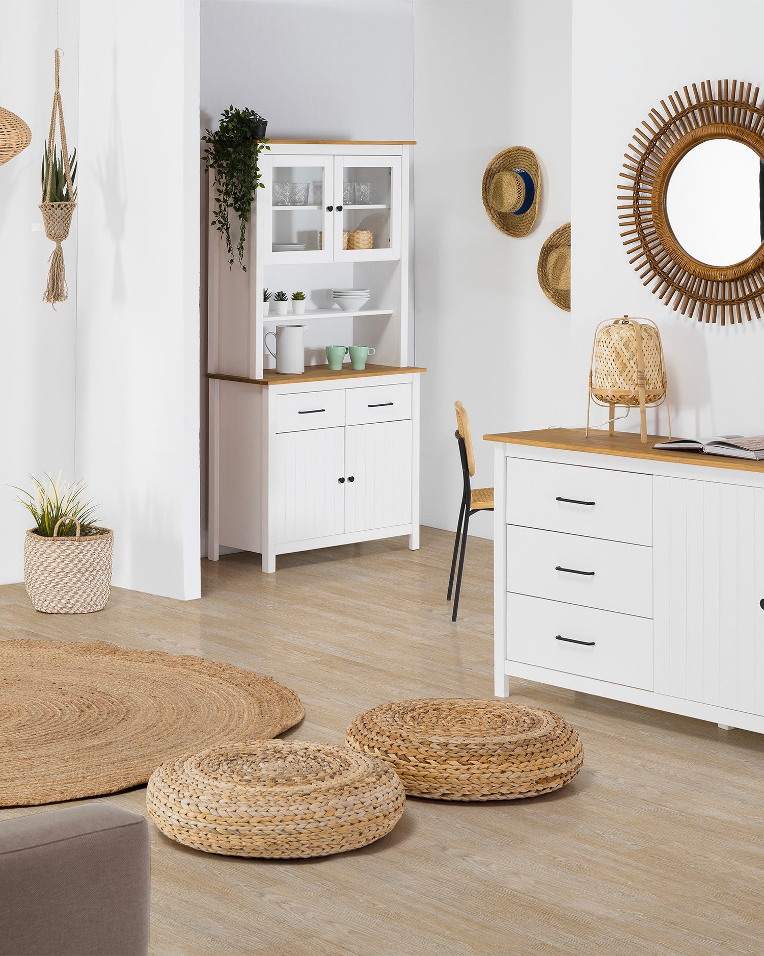 Credenza buffet in legno di pino Miranda