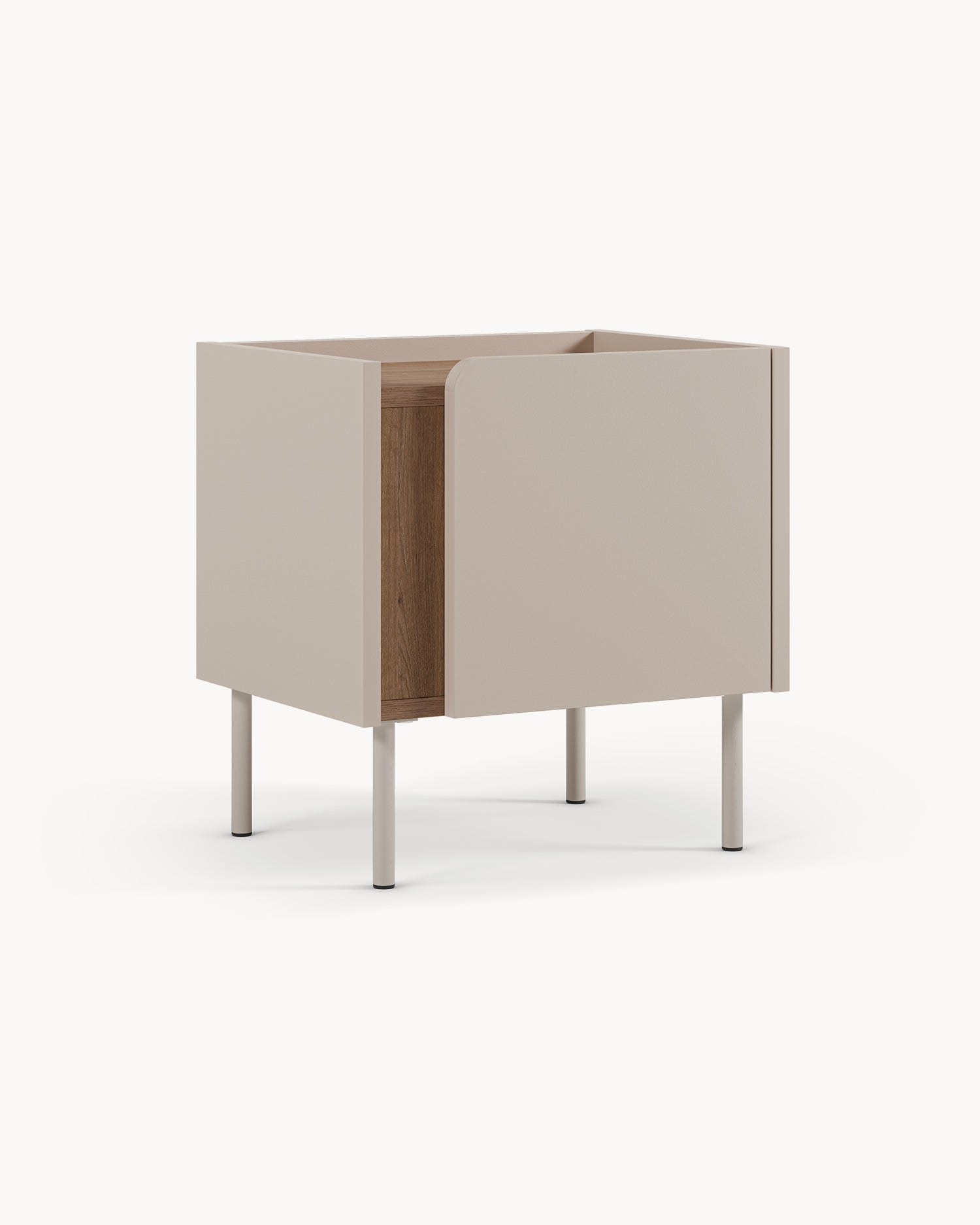 Comodino con piano effetto rovere Lucile