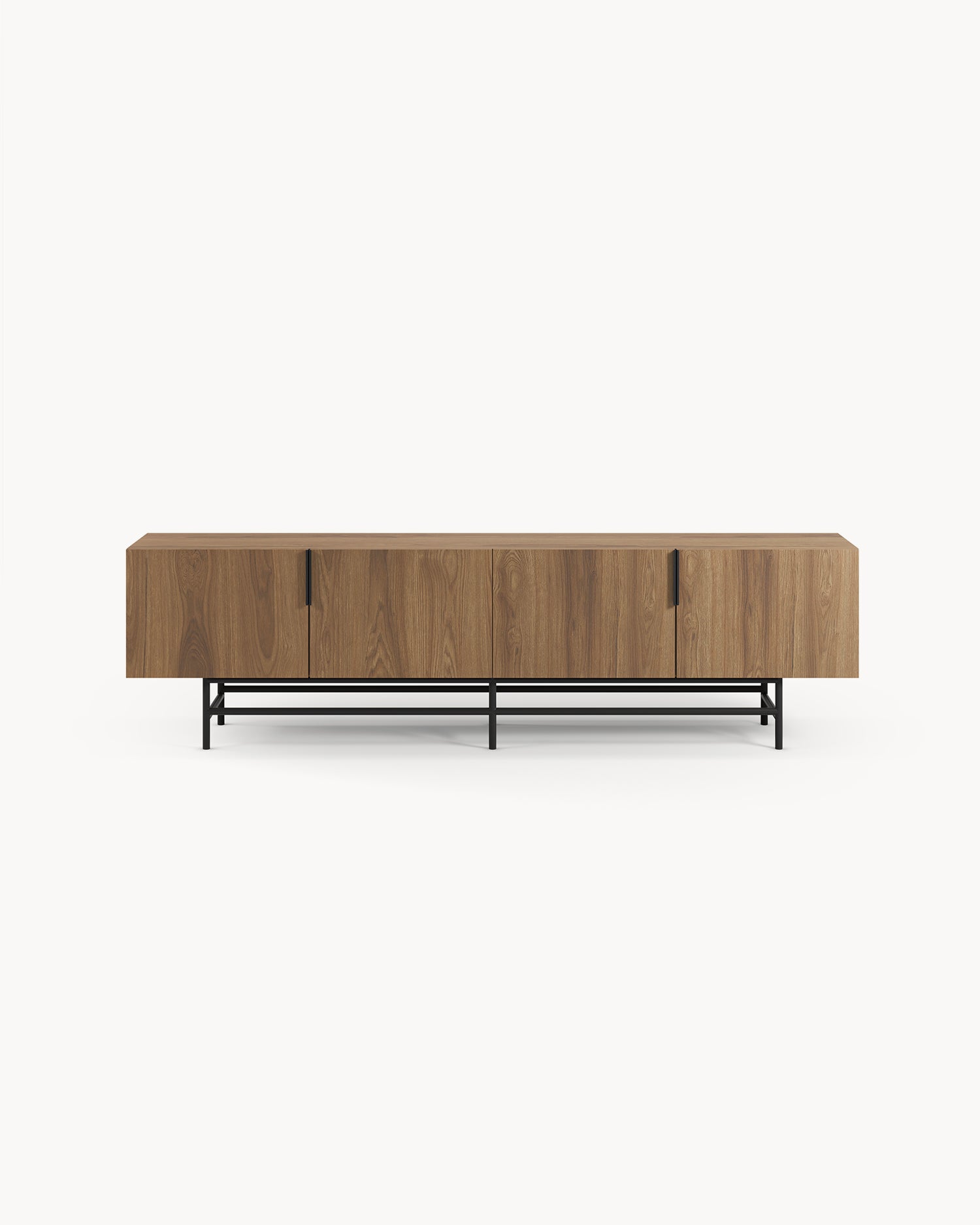Mobile tv effetto legno con gambe in metallo Eldia - Mdf/Metallo