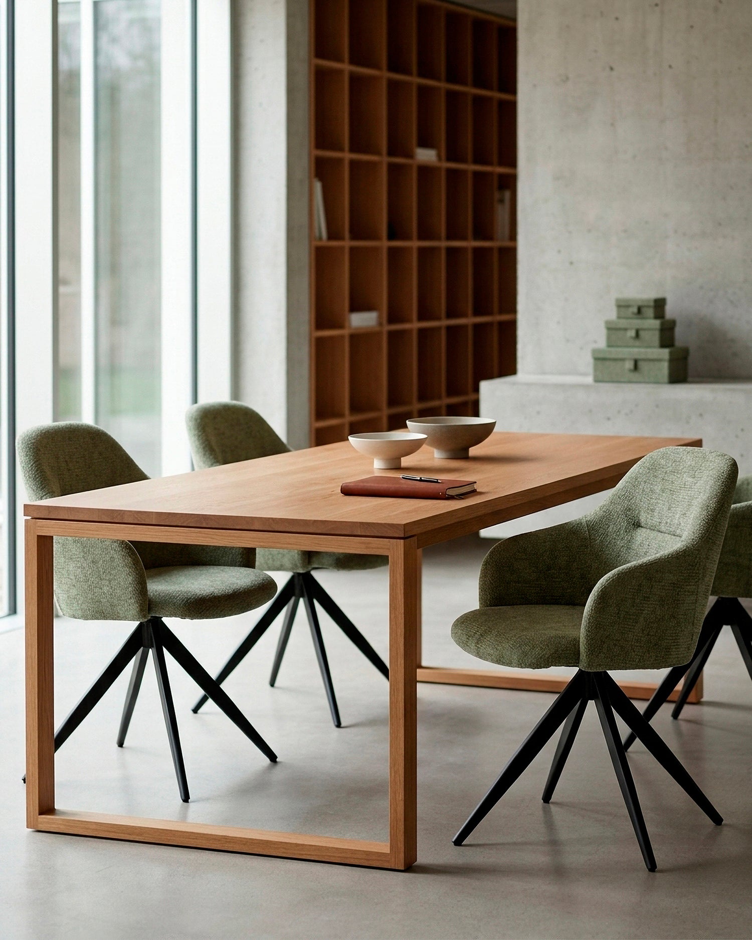 Set 2 sedie da pranzo imbottite con braccioli Tamara verde salvia Essential Design