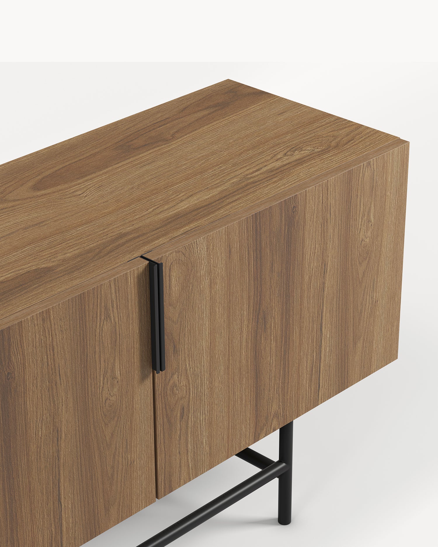 Mobile tv effetto legno con gambe in metallo Eldia - Mdf/Metallo