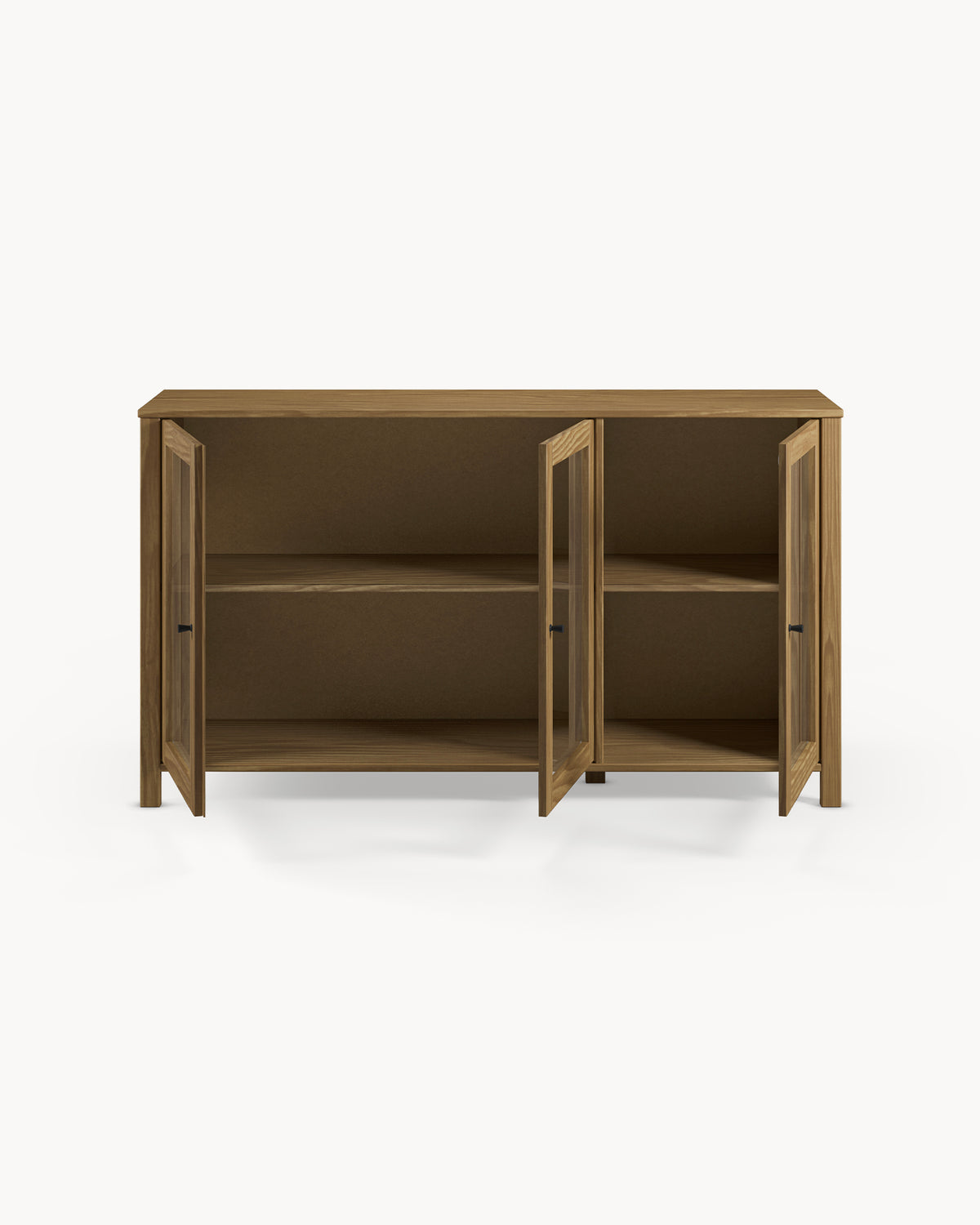 Credenza in legno di pino Alessandra - Legno/Vetro