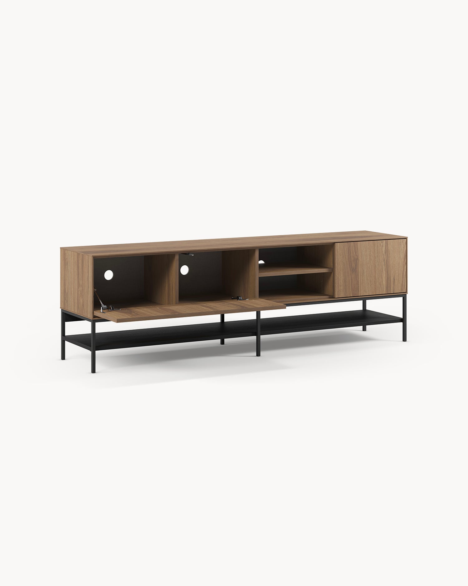 Mobile tv effetto legno Amira - Mdf/Metallo