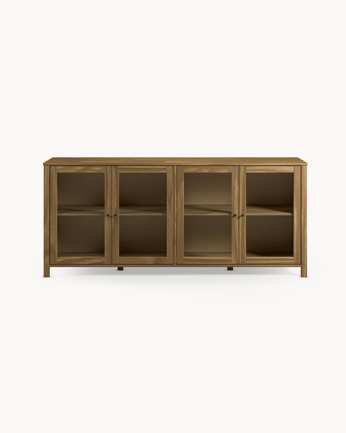 Credenza in legno di pino Alessandra - Legno/Vetro
