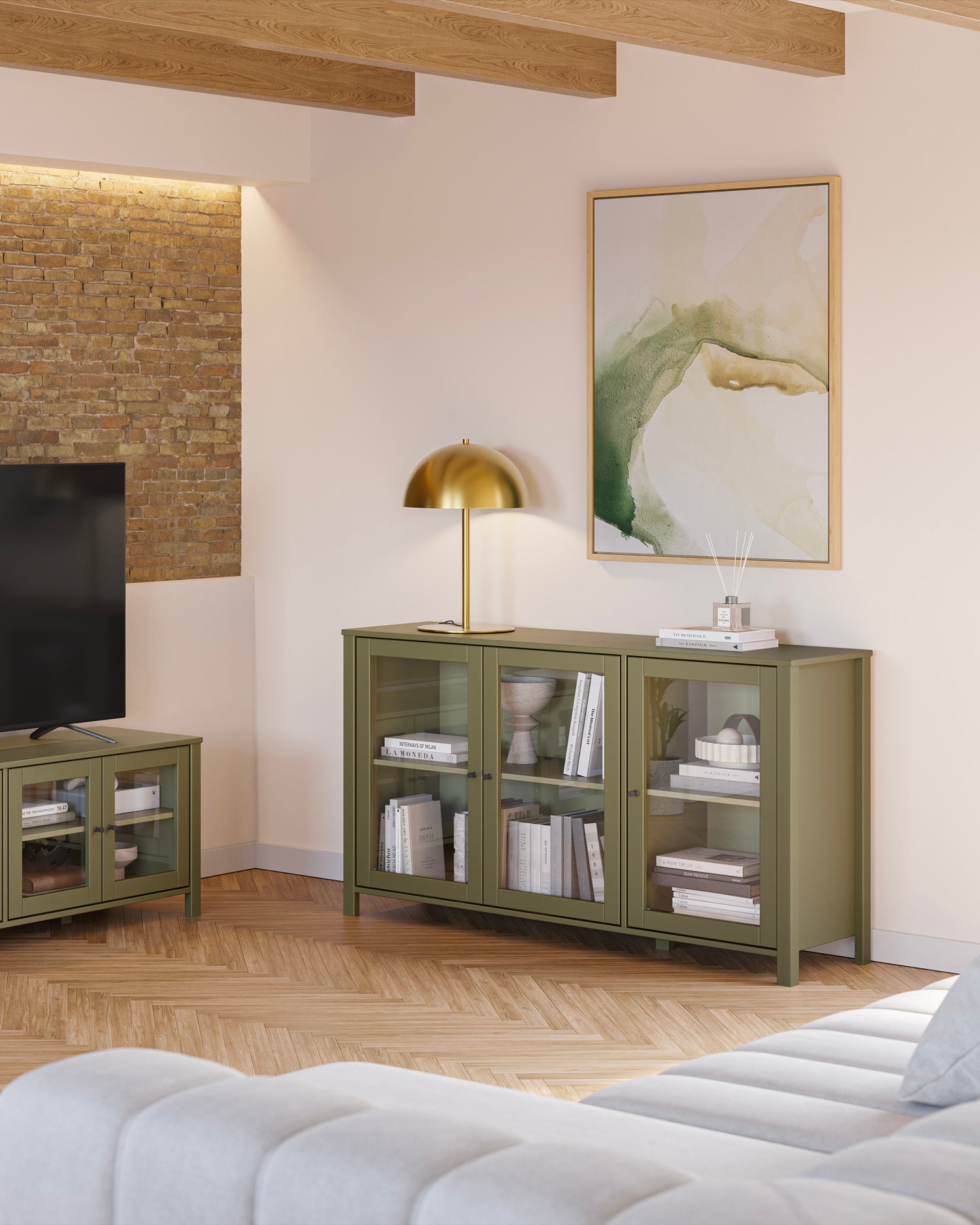 Credenza in legno di pino laccato Alessandra