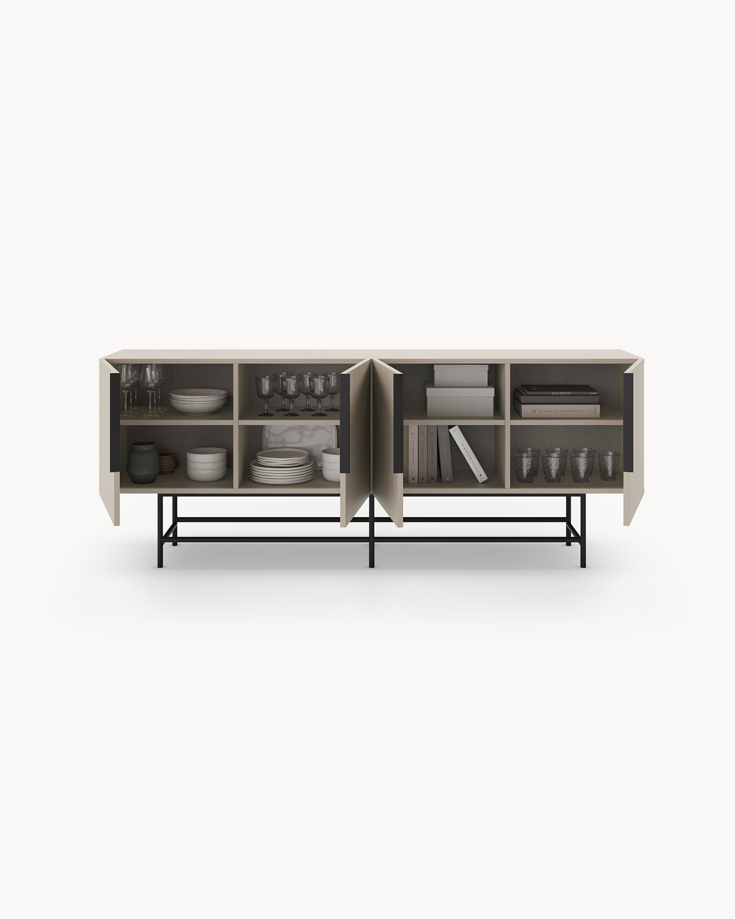 Credenza con gambe in metallo Eldia
