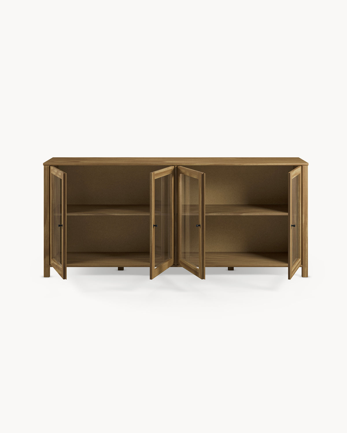 Credenza in legno di pino Alessandra - Legno/Vetro
