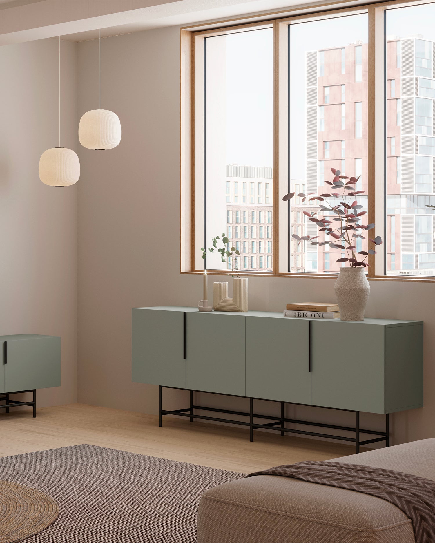Credenza con gambe in metallo Eldia