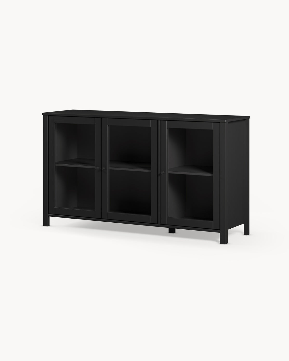 Credenza in legno di pino laccato Alessandra - Legno/Vetro