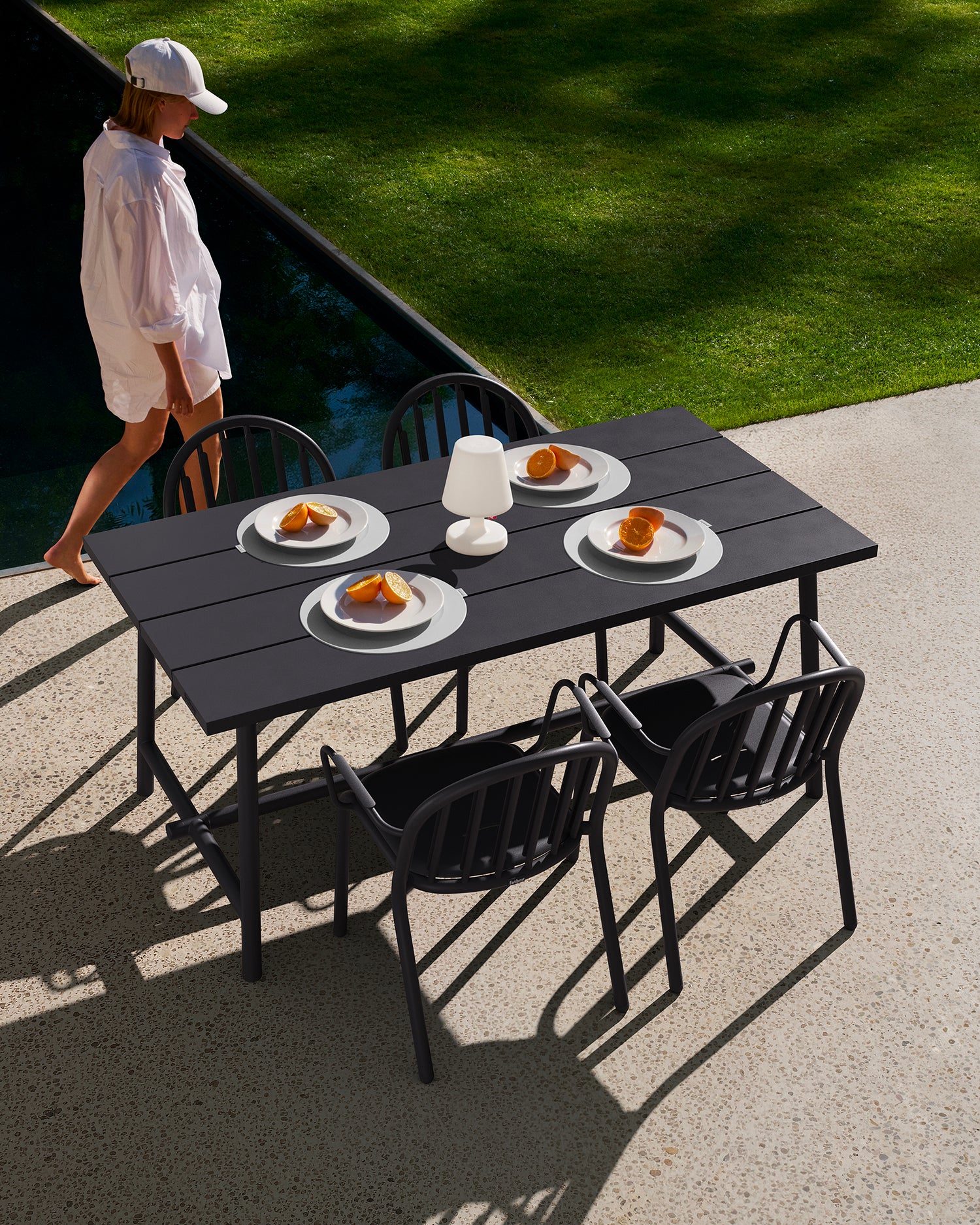 Set 2 sedie con braccioli in alluminio da esterno Fred's