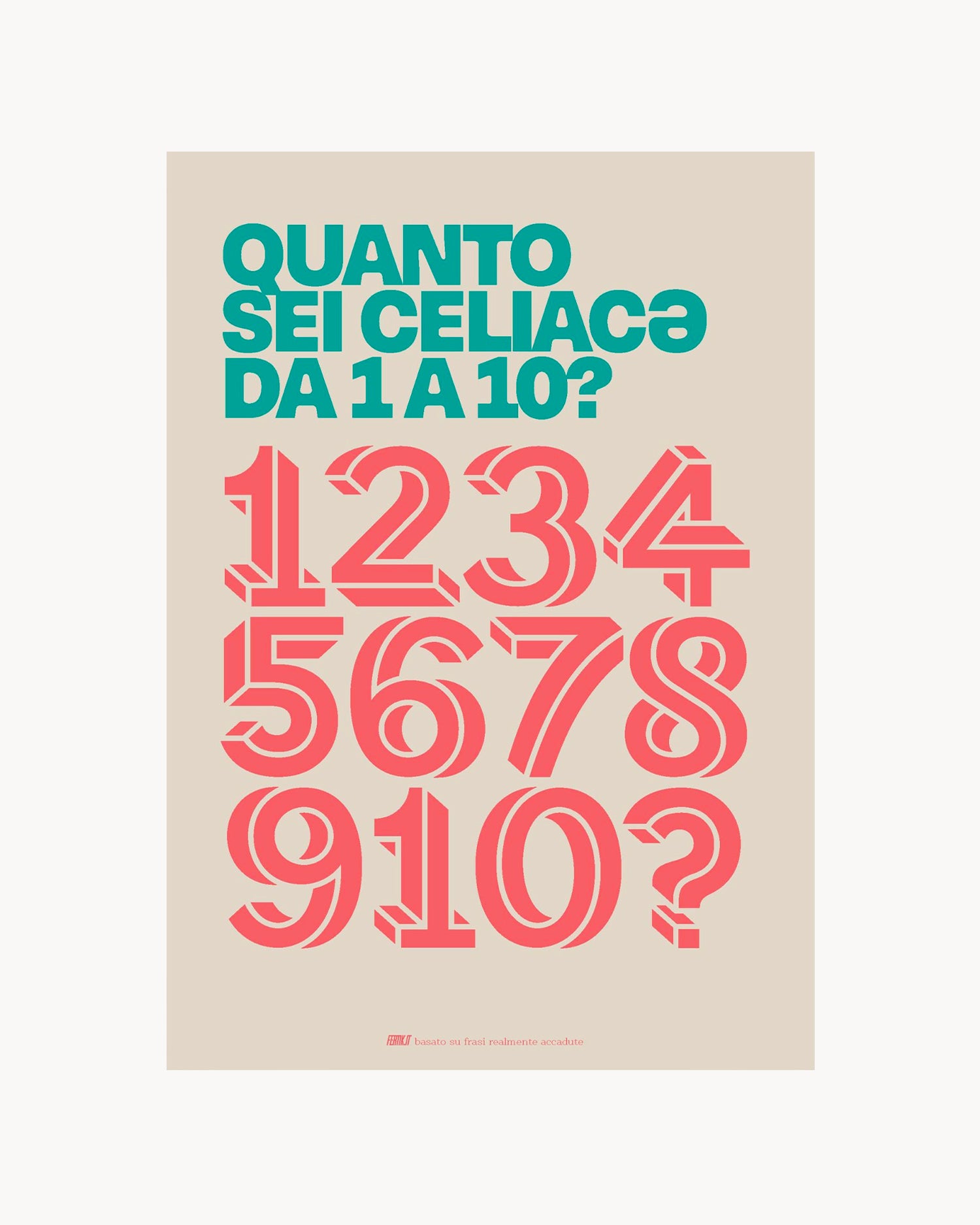 Poster Quanto sei celiaca da 1 a 10? Grigio