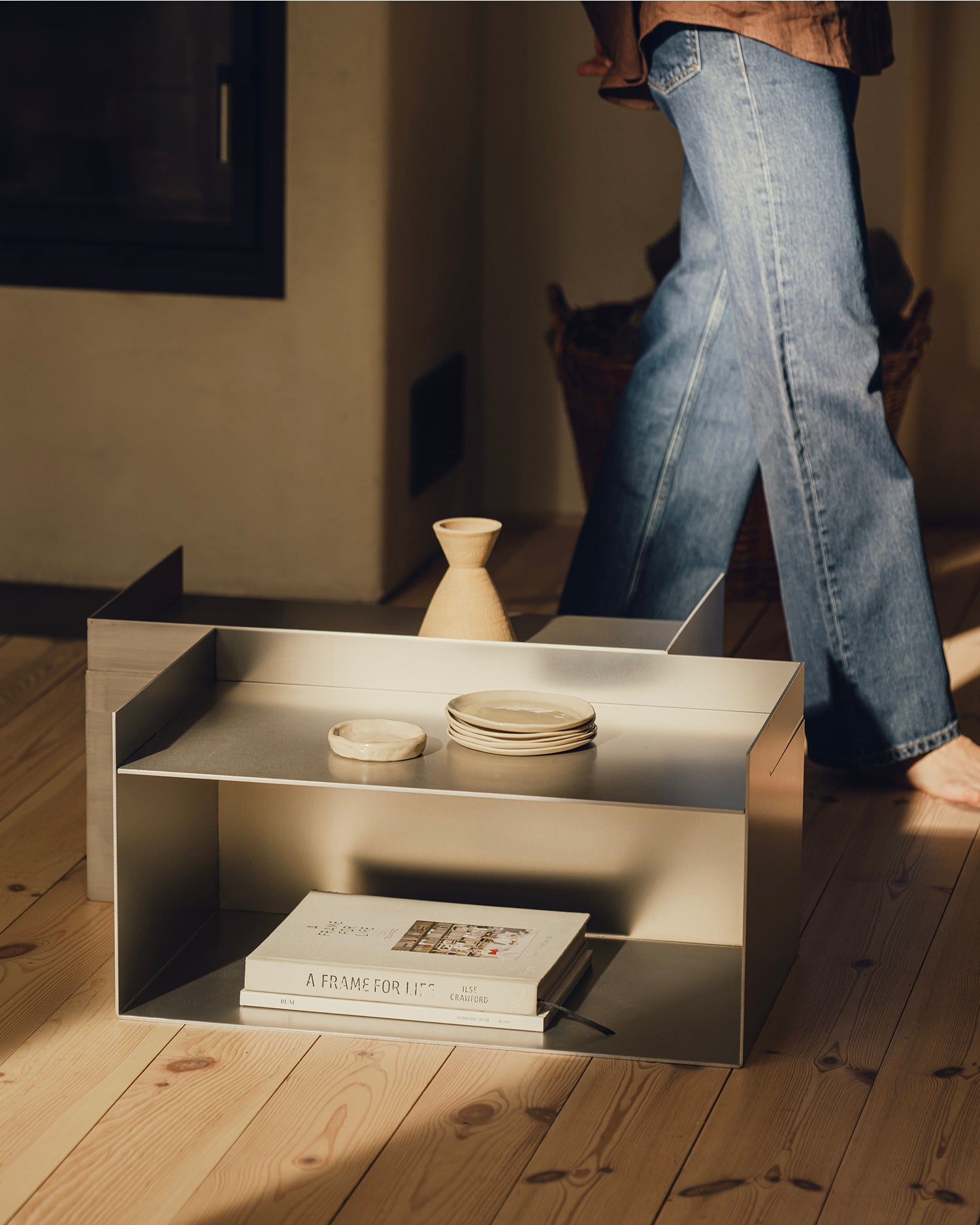 Tavolino multifunzionale in alluminio Raww