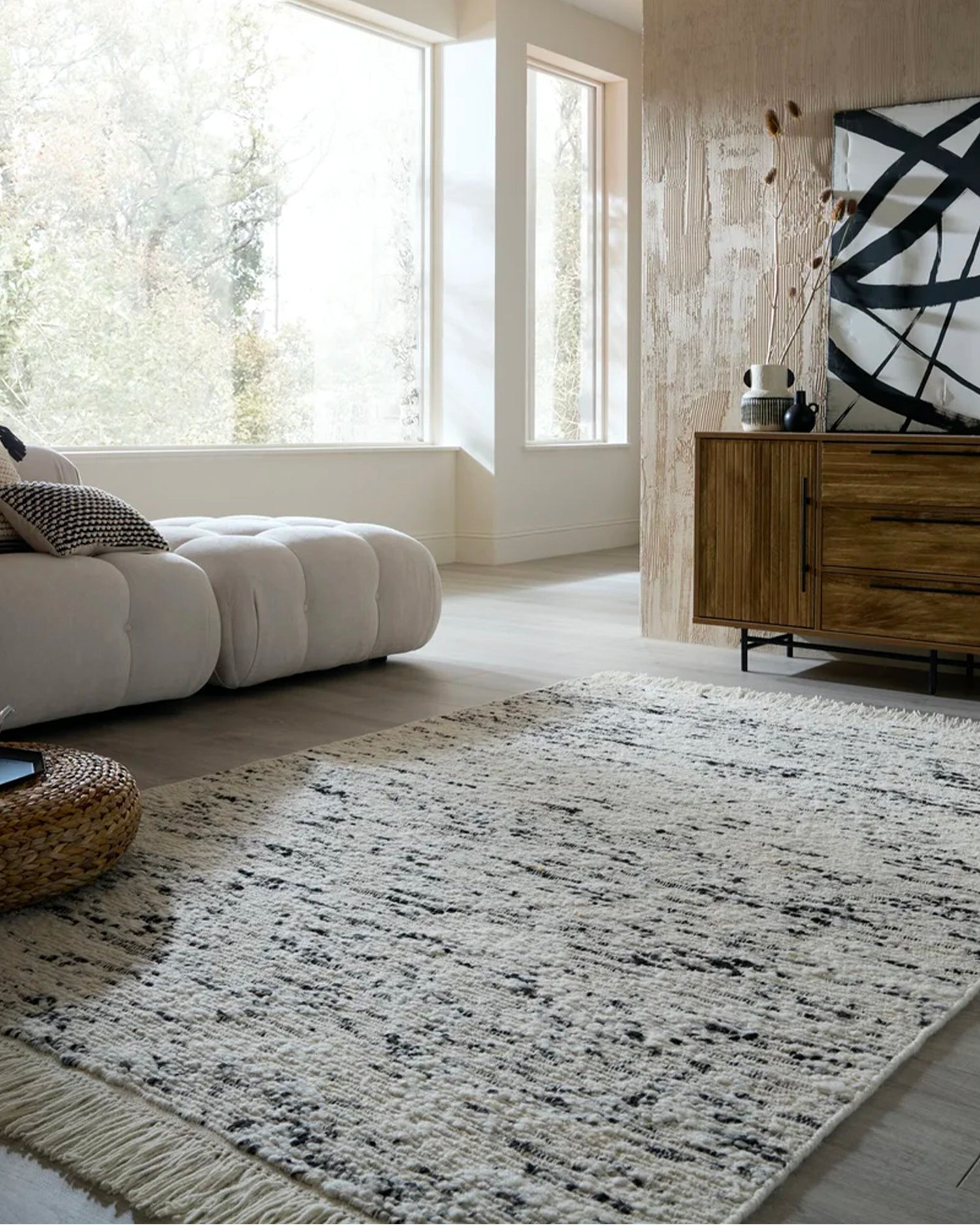 Tappeto fatto a mano in lana Ellsa