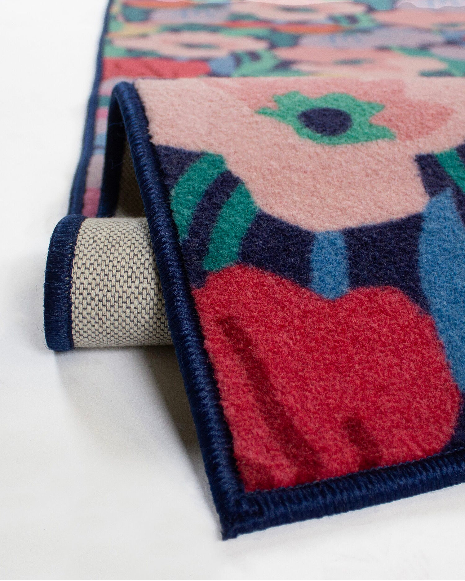 Runner fatto a mano in misto lana Cut Out Floral