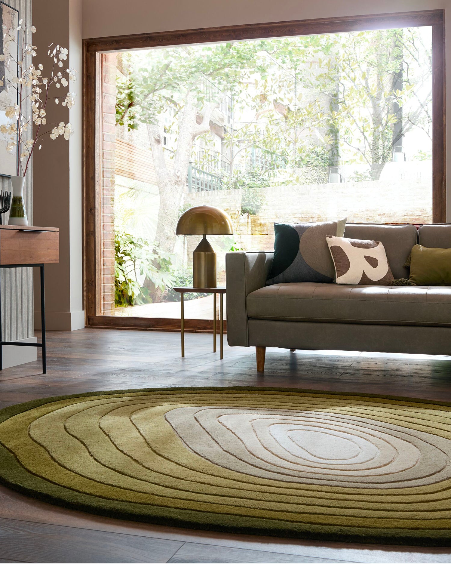 Tappeto ovale in lana Puddle