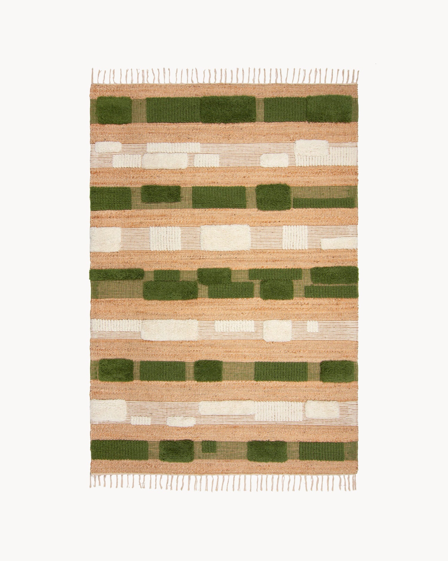 Tappeto in misto juta Medina Blocks, verde