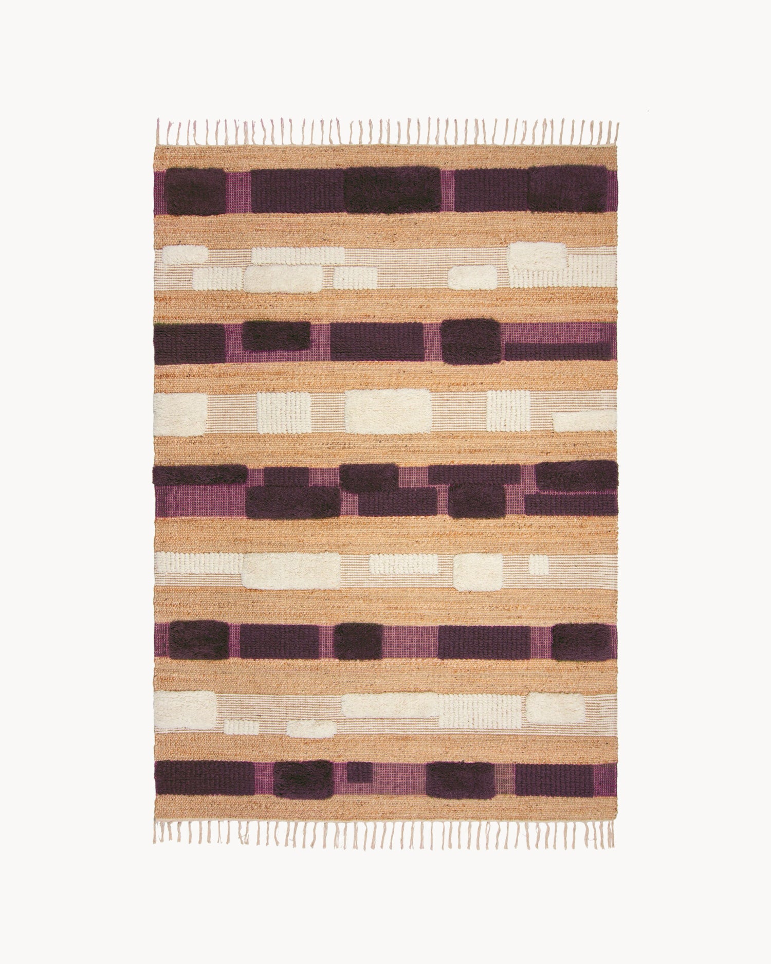 Tappeto in misto juta Medina Blocks, viola