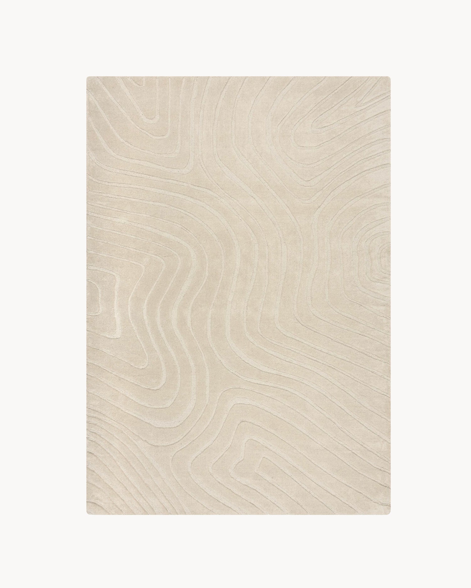 Tappeto astratto in lana Mesmerise, naturale