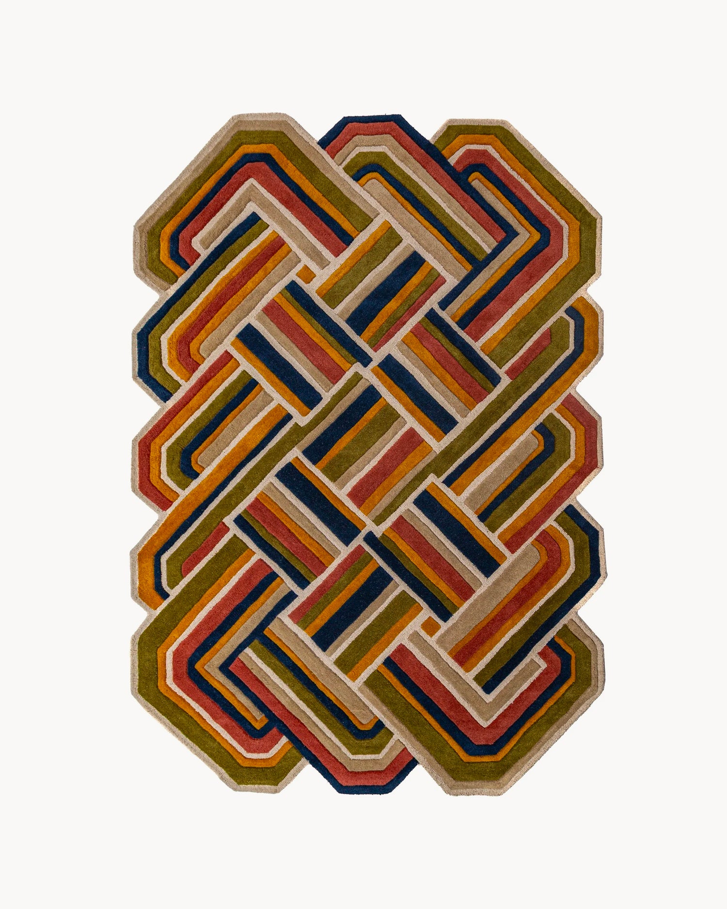 Tappeto fatto a mano in lana Linea