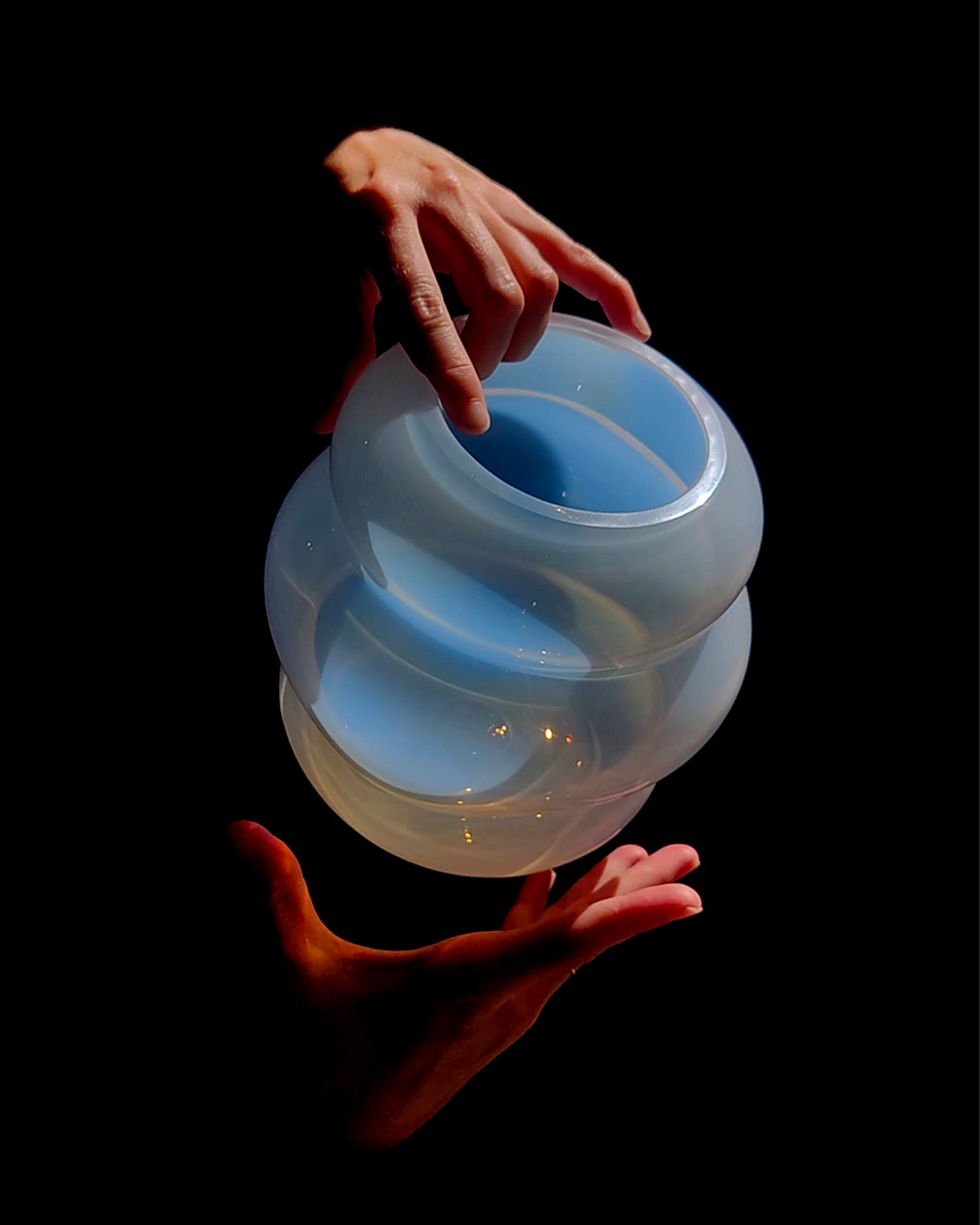Vaso in cristallo realizzato a mano Muse
