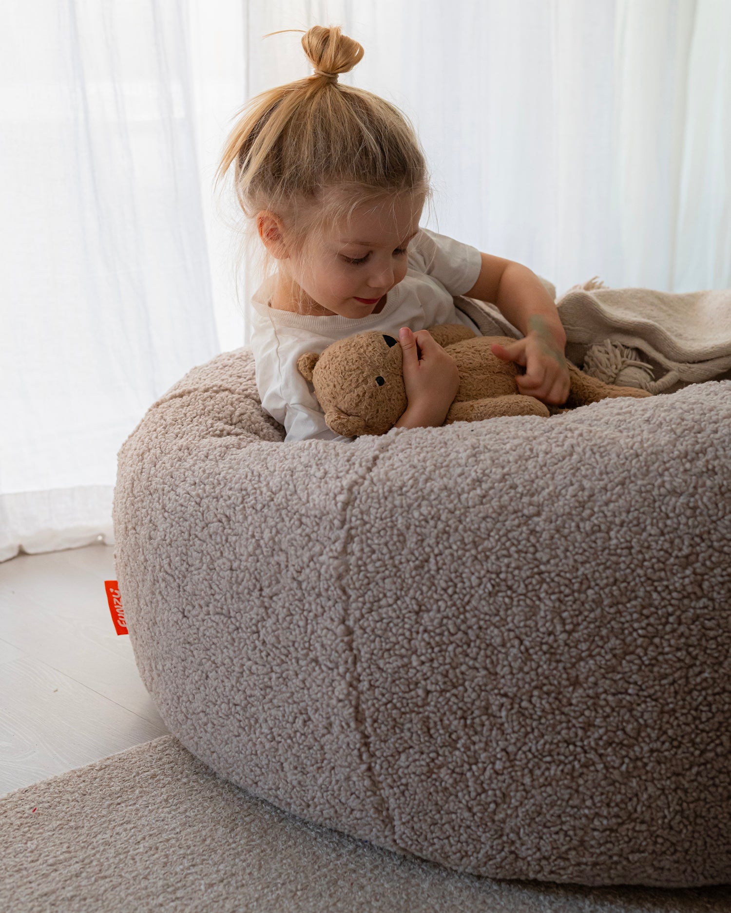 Pouf sacco per bambini in teddy