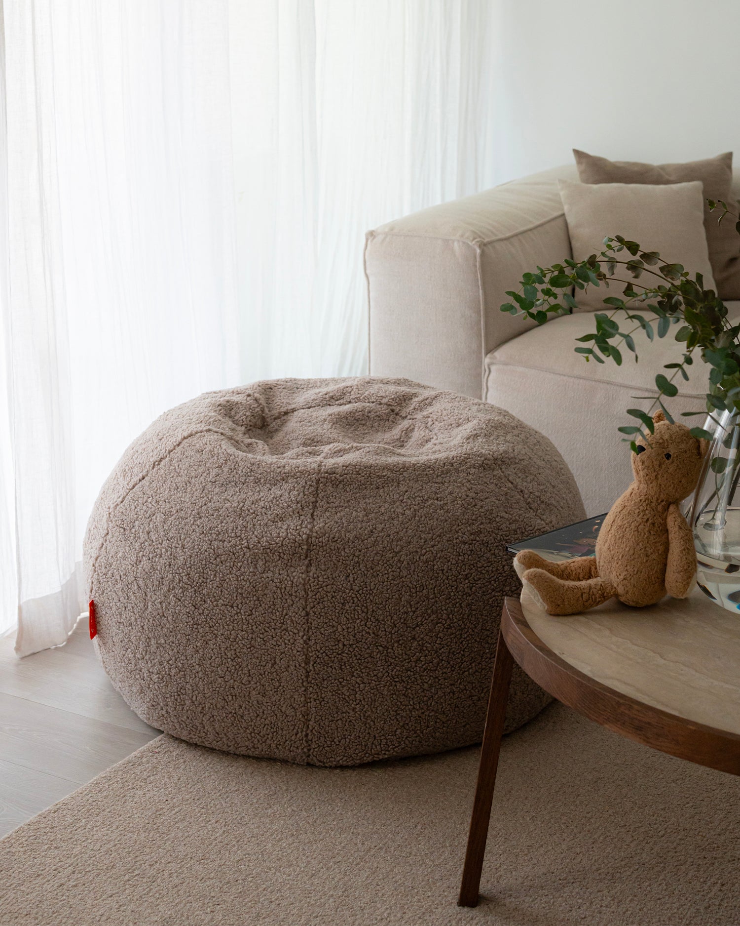 Pouf sacco per bambini in teddy