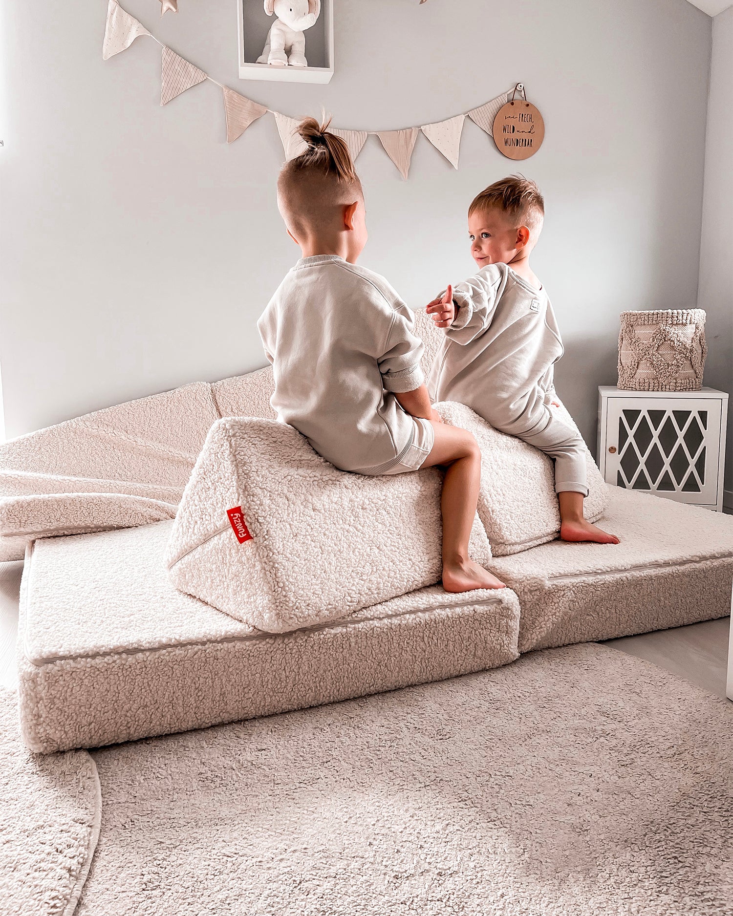 Divano modulare per bambini in teddy