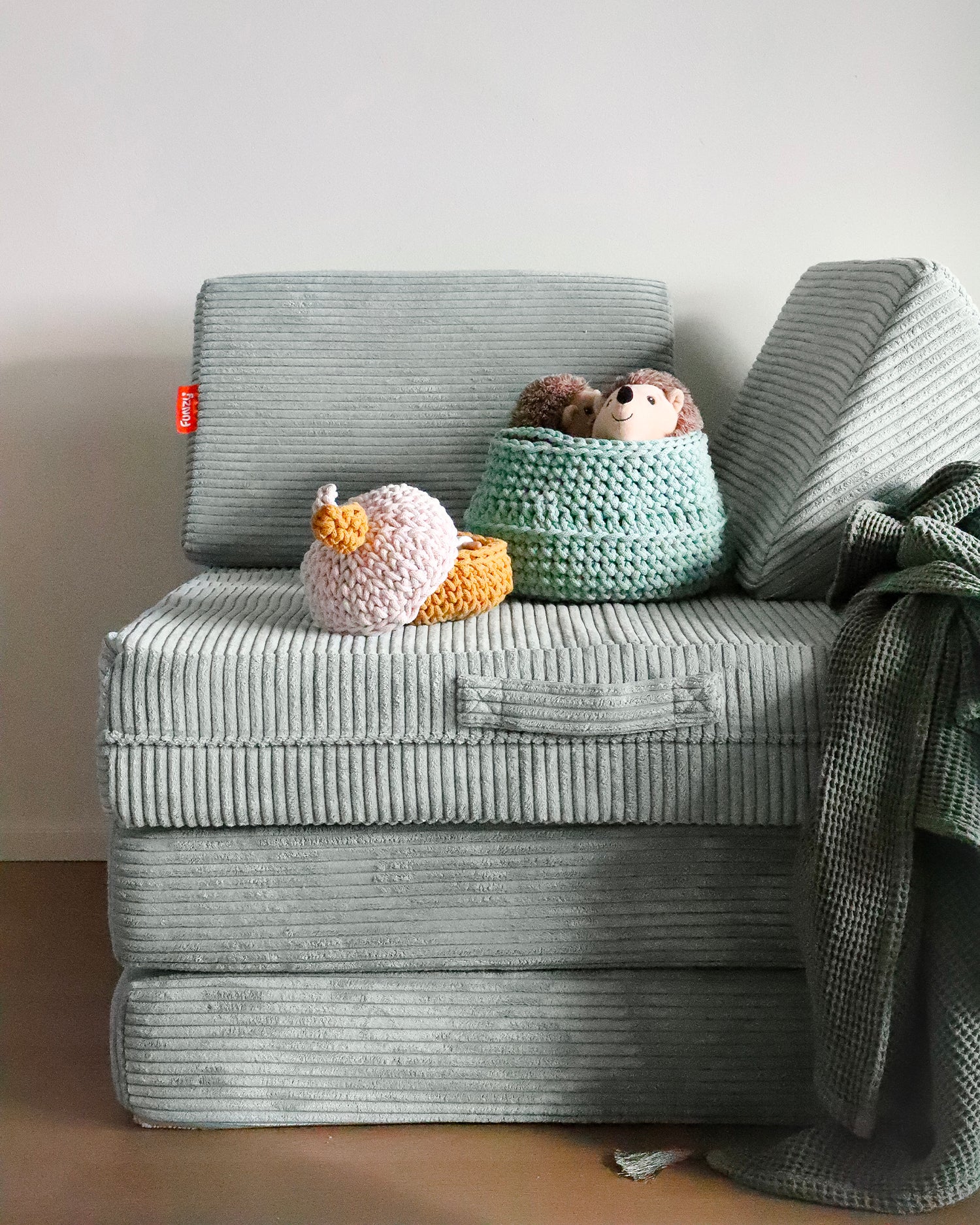 Divano modulare per bambini in velluto a coste