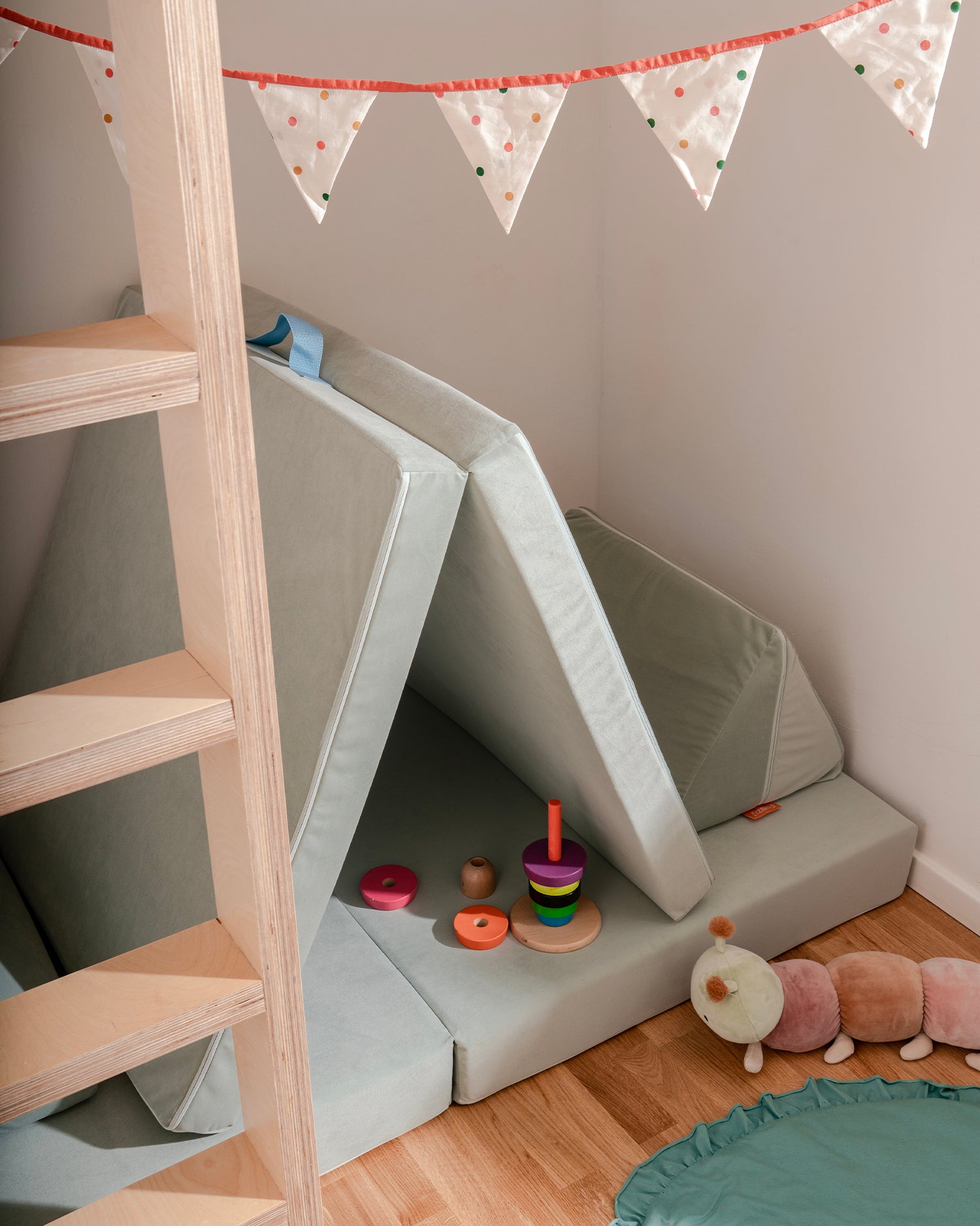 Divano modulare per bambini in velluto