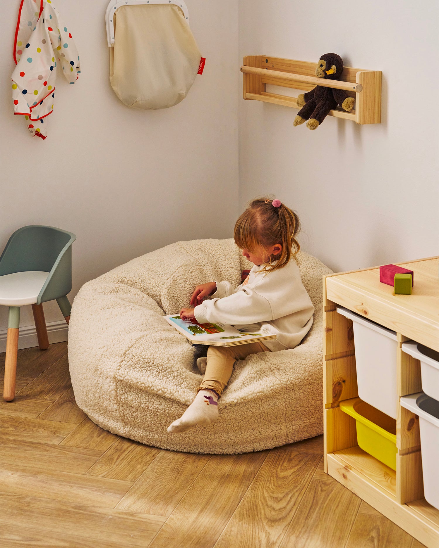 Pouf sacco per bambini in teddy