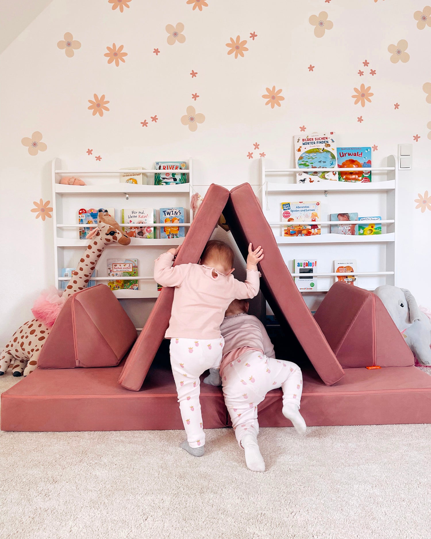 Divano modulare per bambini in velluto