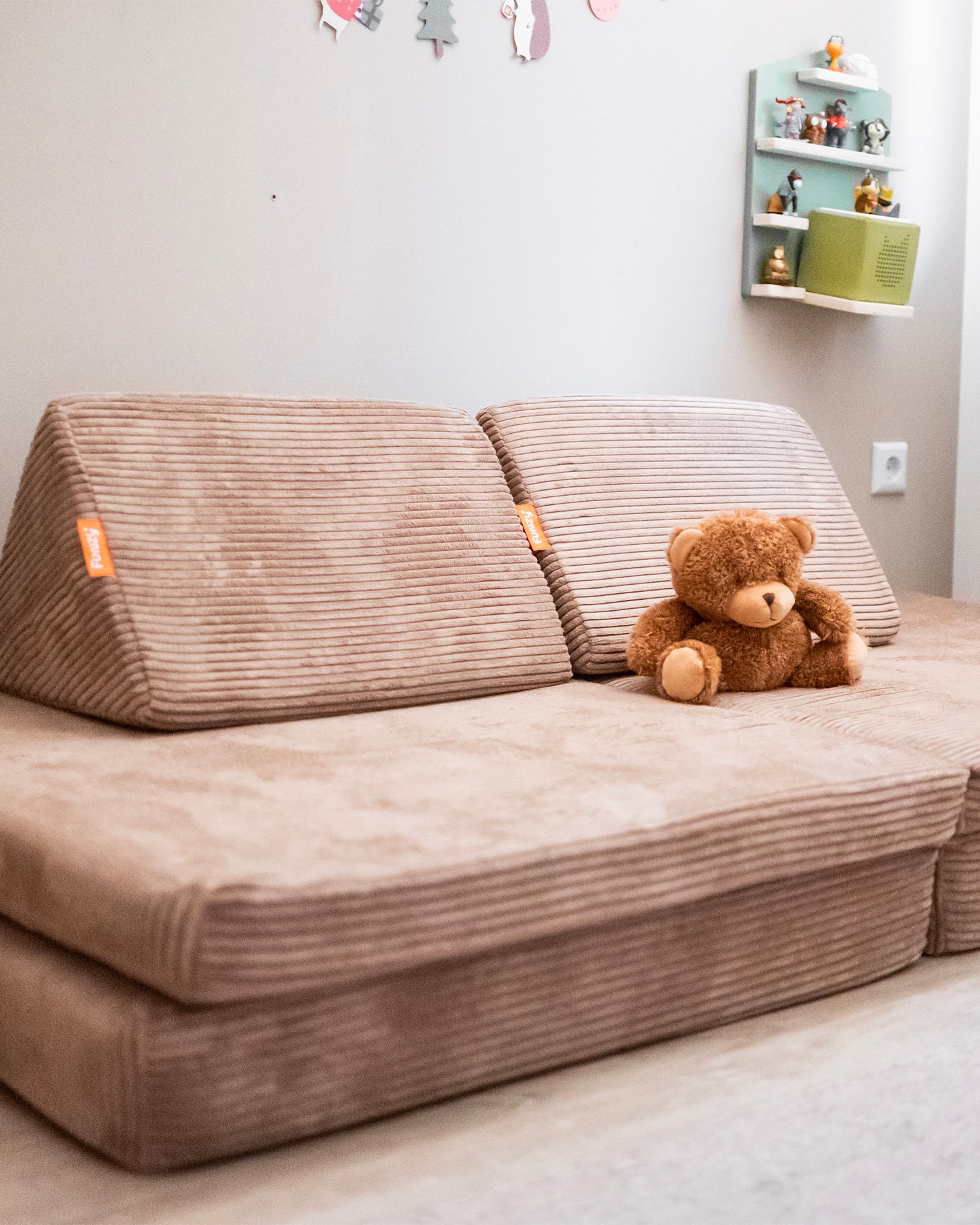 Divano modulare per bambini in velluto a coste