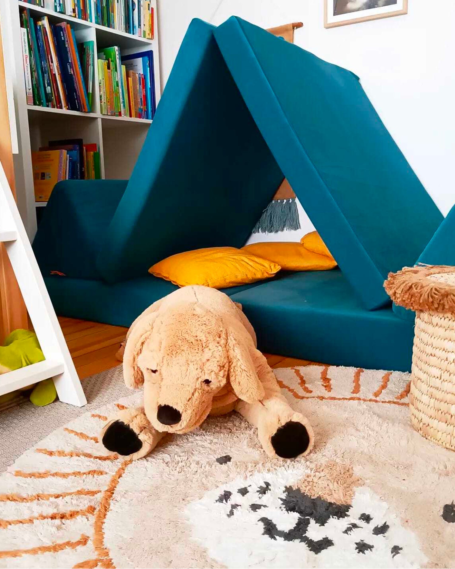 Divano modulare per bambini in velluto