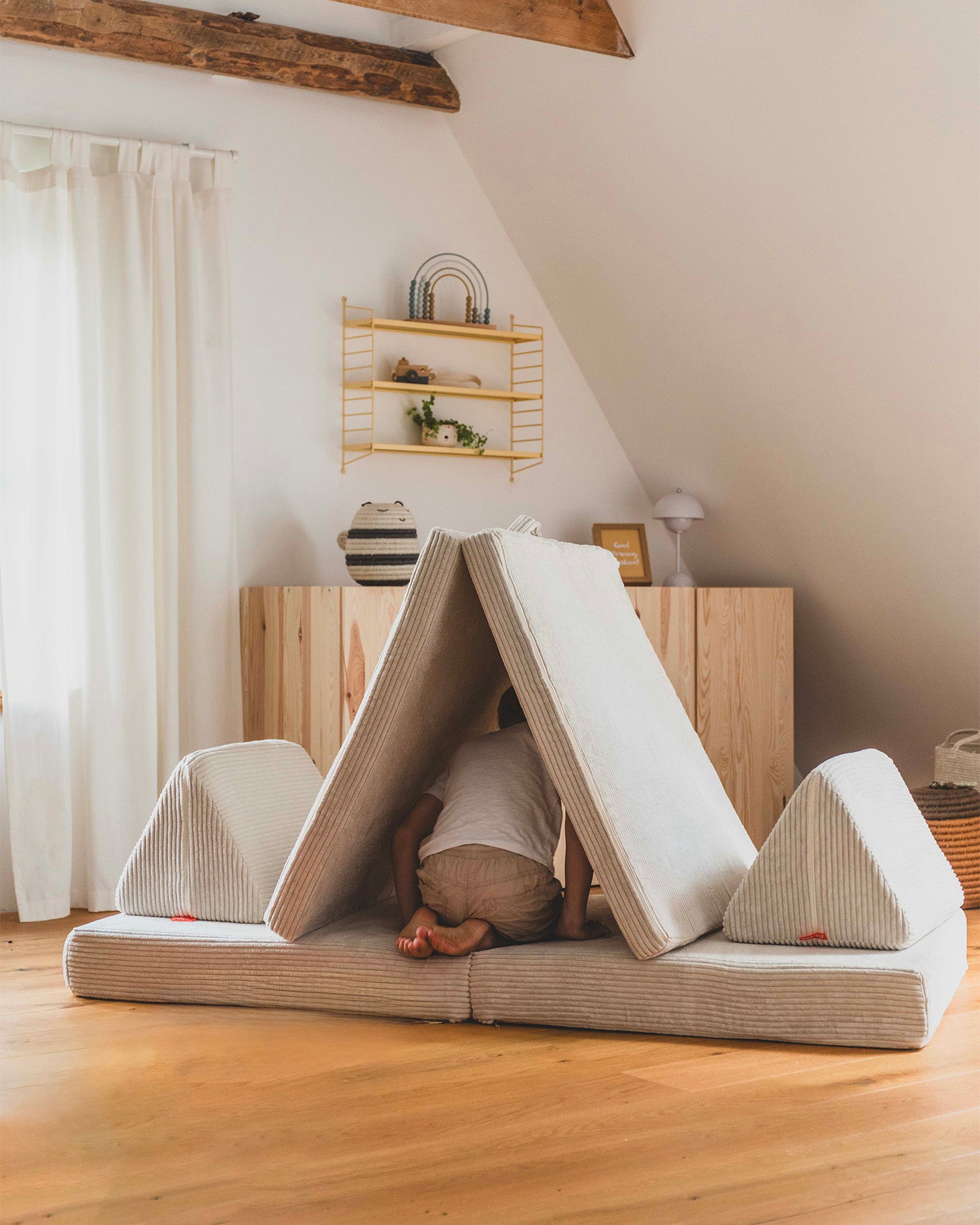 Divano modulare per bambini in velluto a coste